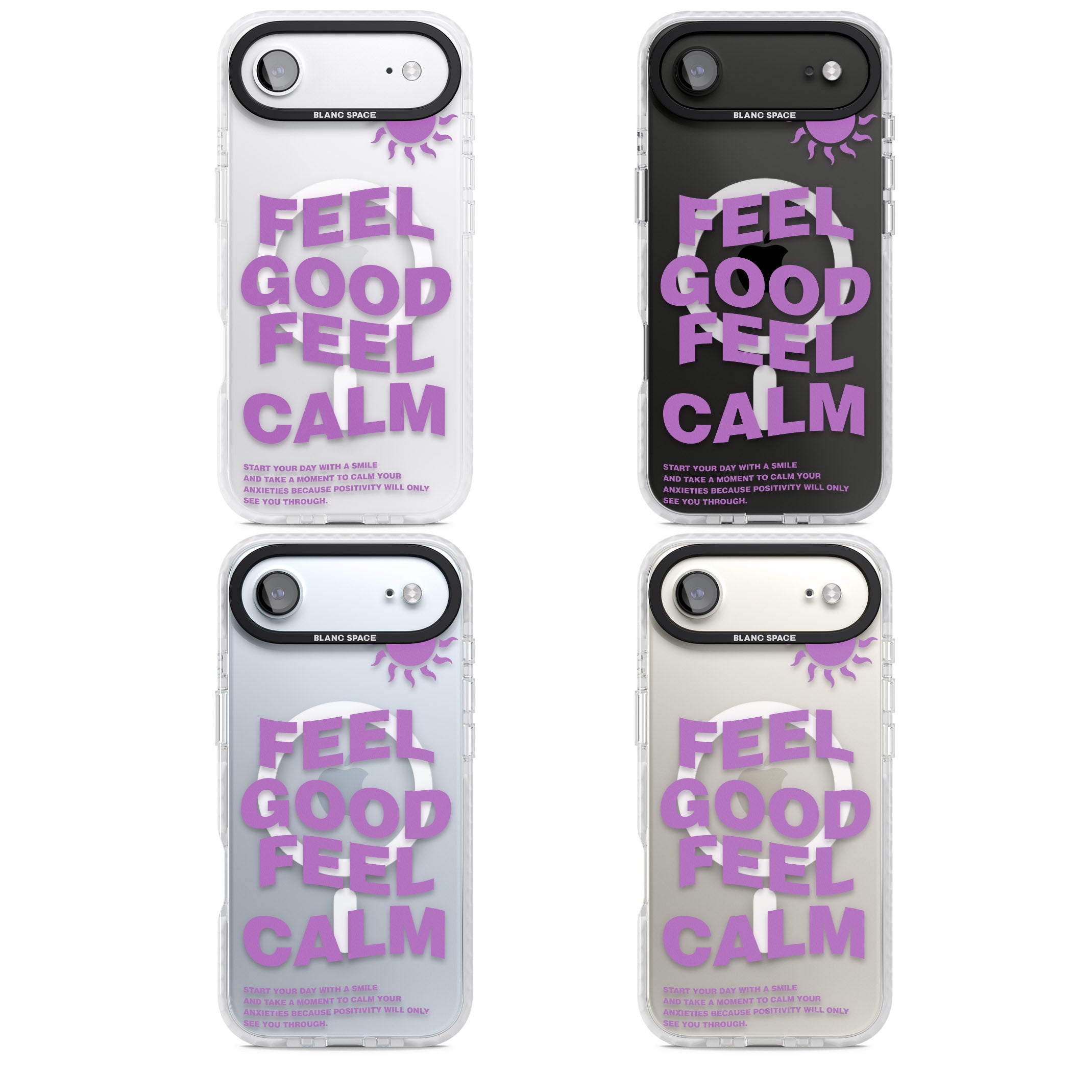 Feel Good Feel Calm (Purple) iPhone 17 Air Impact Pro Clear Phone Case APT Impact Protection