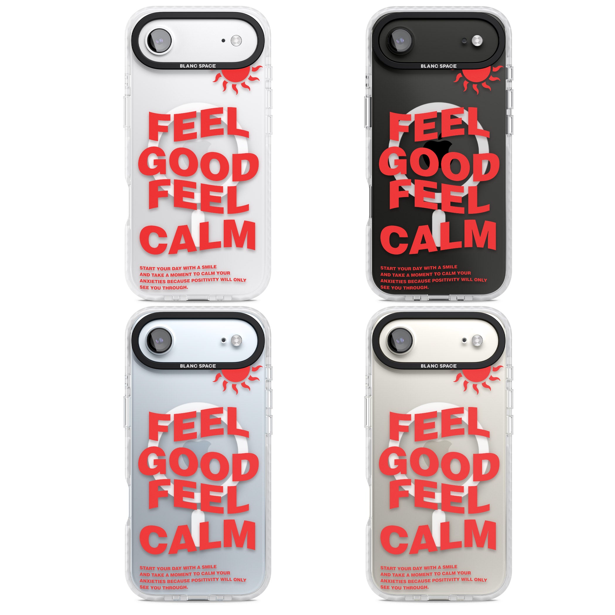 Feel Good Feel Calm (Red) iPhone 17 Air Impact Pro Clear Phone Case APT Impact Protection