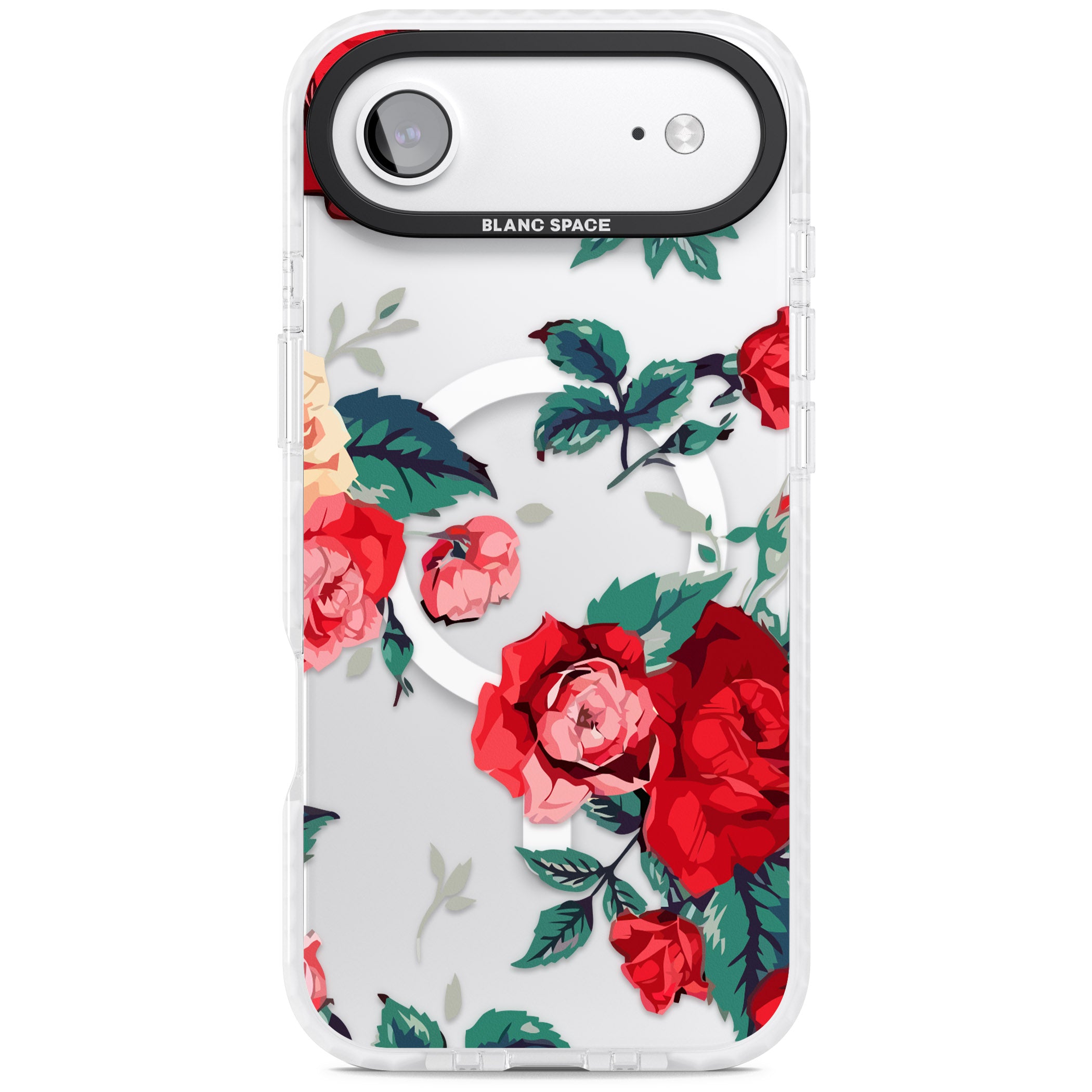 Rose Pattern iPhone 17 Air Impact Pro Clear Phone Case