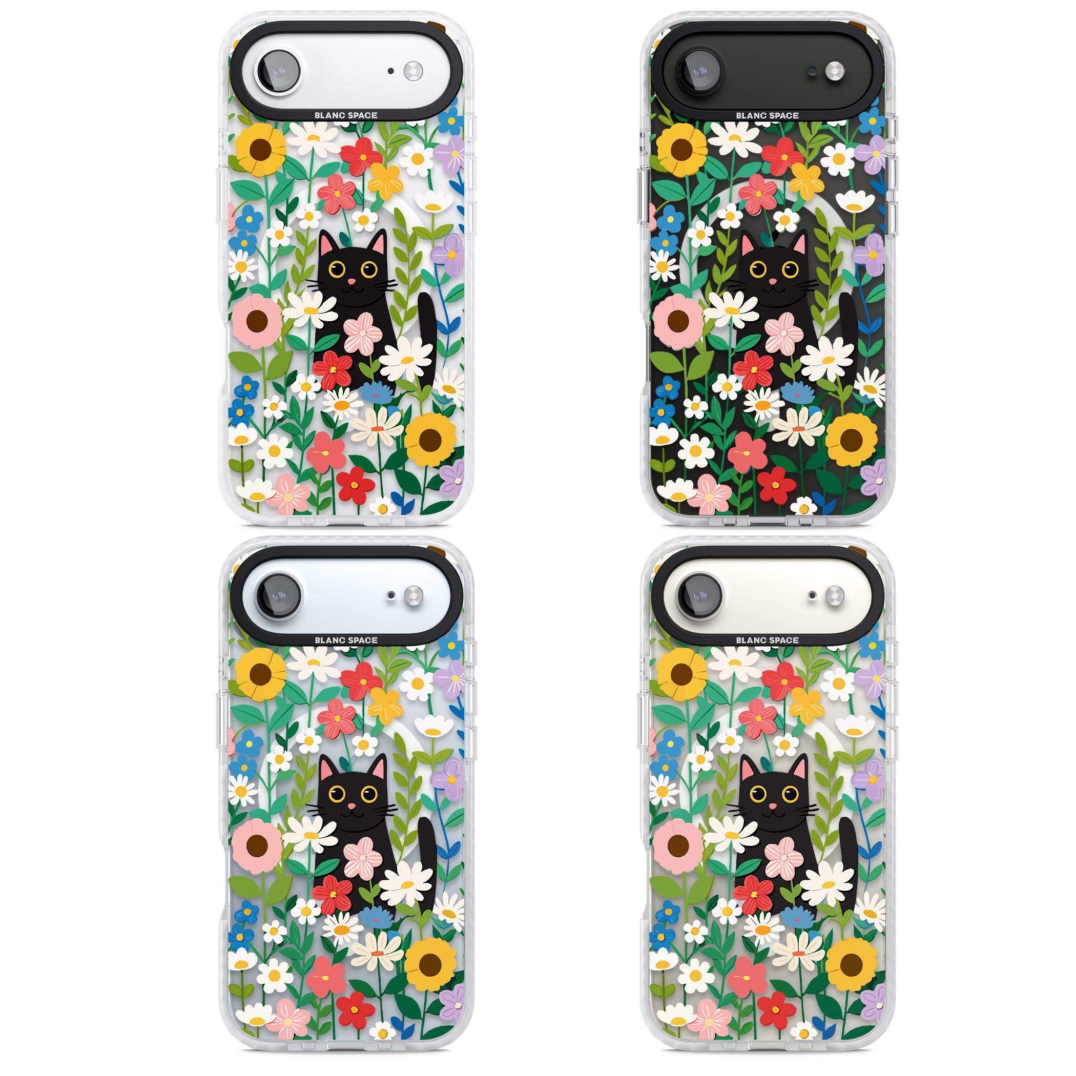 Whiskers & Wildflowers Cat iPhone 17 Air Impact Pro Clear Phone Case APT Impact Protection