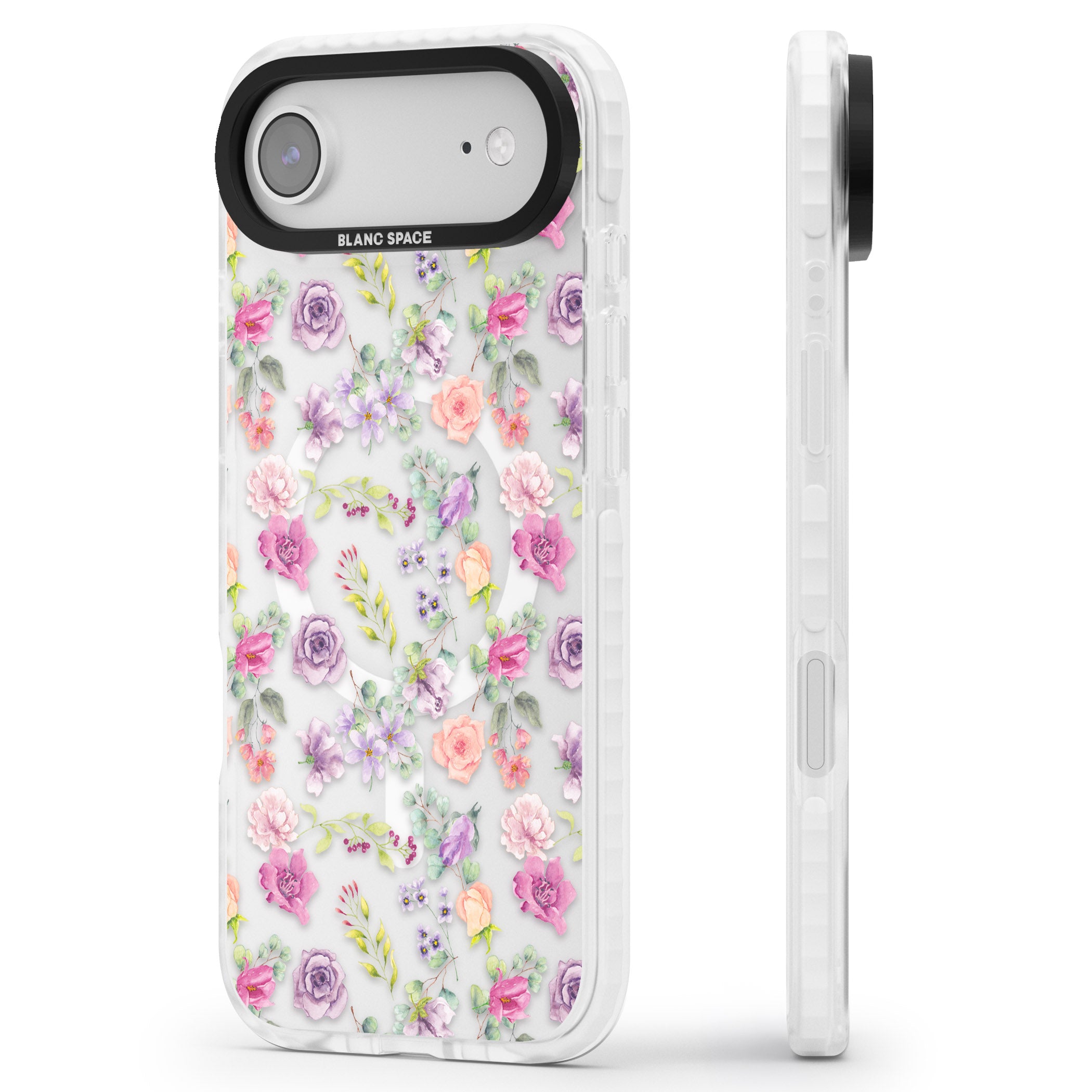 Sunday Flowers iPhone 17 Air Impact Pro Clear Phone Case Side Profile