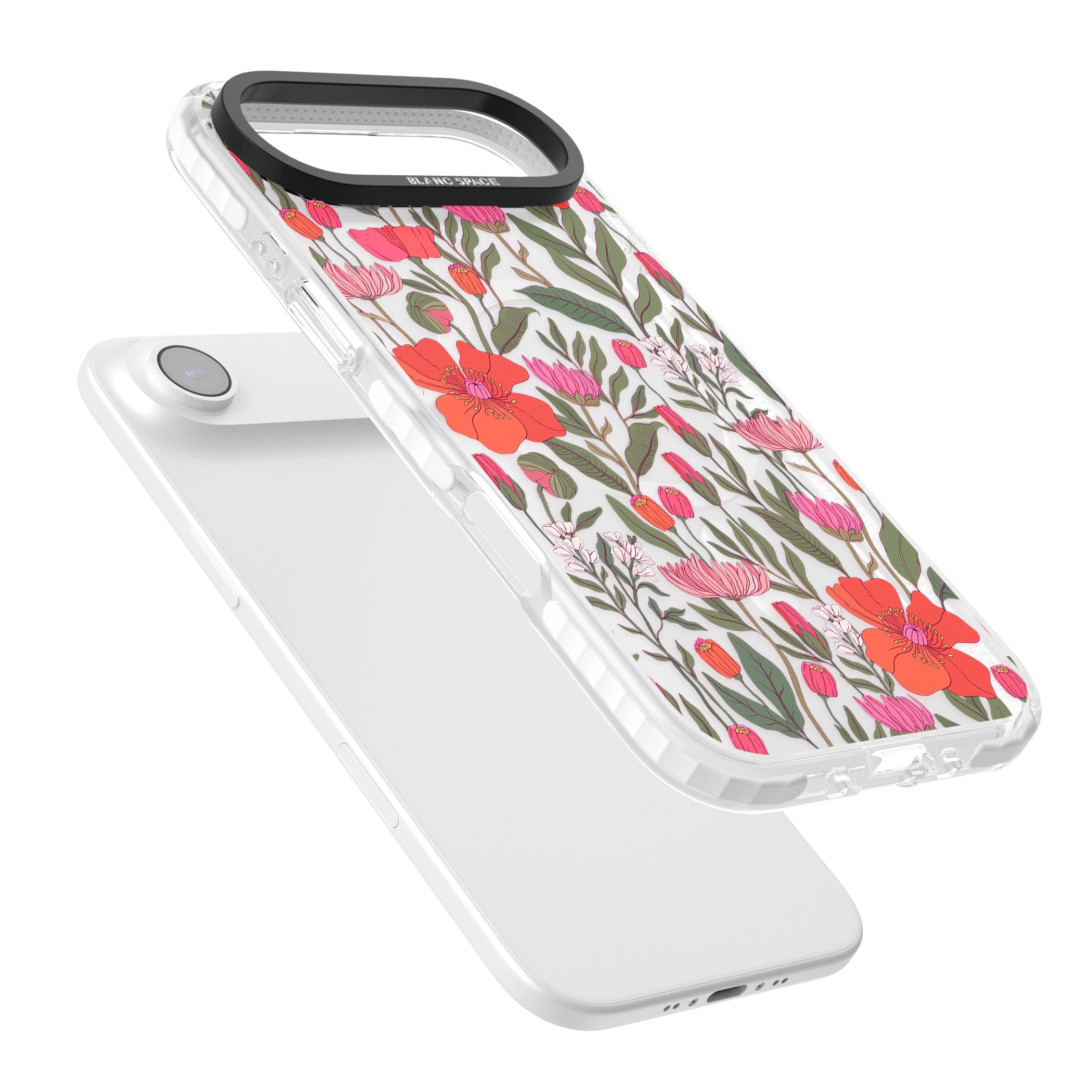 Peachy Floral iPhone 17 Air Impact Pro Clear Phone Case Colours
