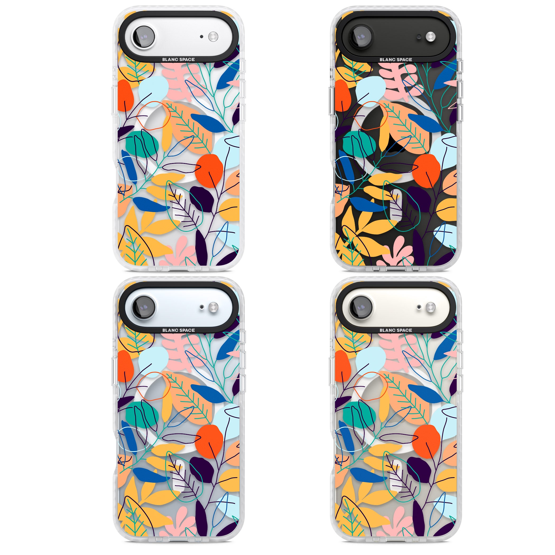 Abstract Line Drawn Leaves iPhone 17 Air Impact Pro Clear Phone Case APT Impact Protection