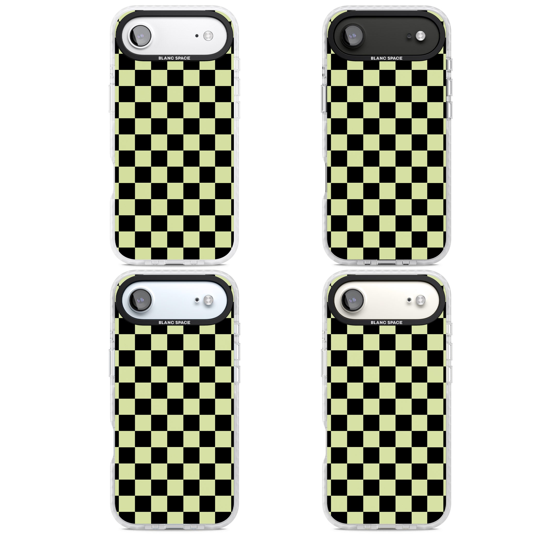 Black & Lime Check iPhone 17 Air Impact Pro Clear Phone Case APT Impact Protection