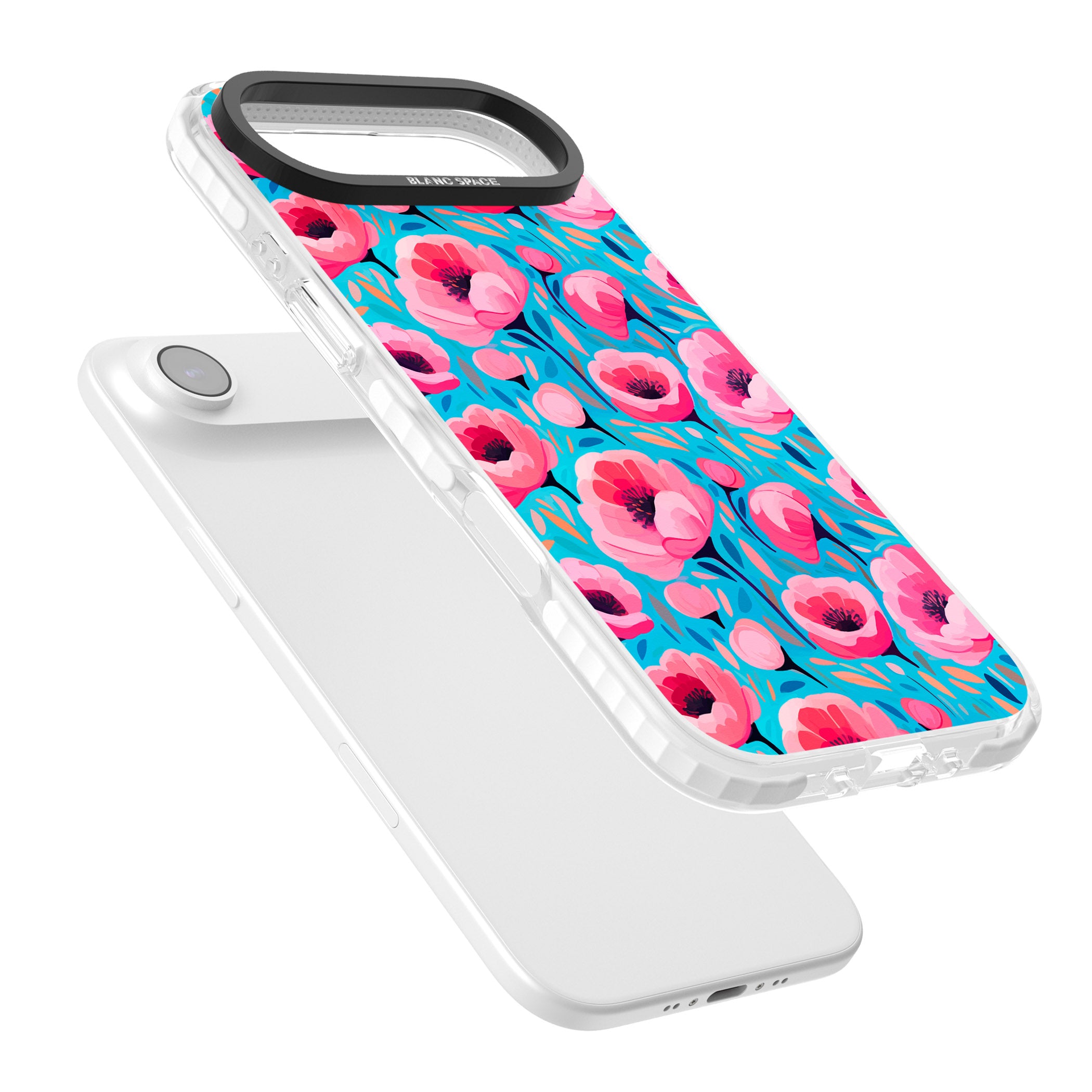Tropical Pink Poppies iPhone 17 Air Impact Pro Clear Phone Case Colours