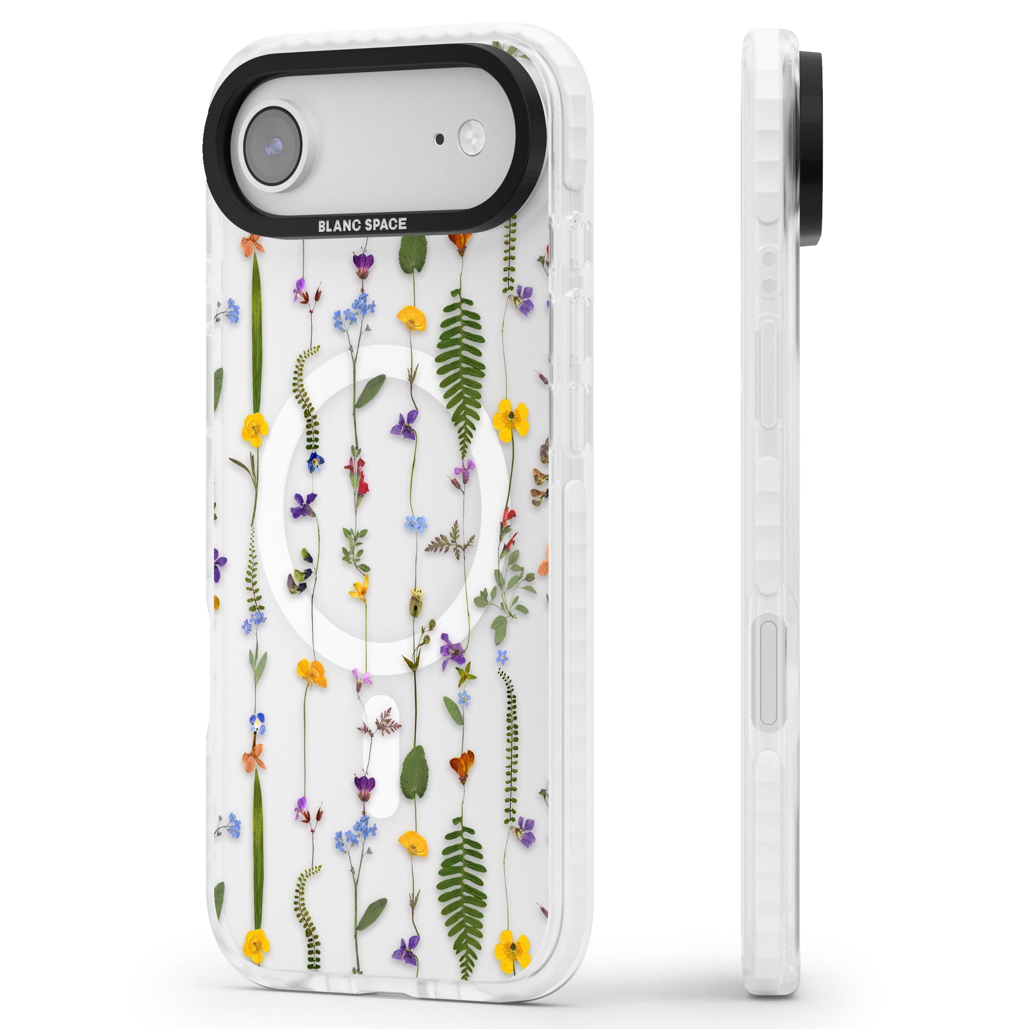 Wildflower Chain iPhone 17 Air Impact Pro Clear Phone Case Side Profile