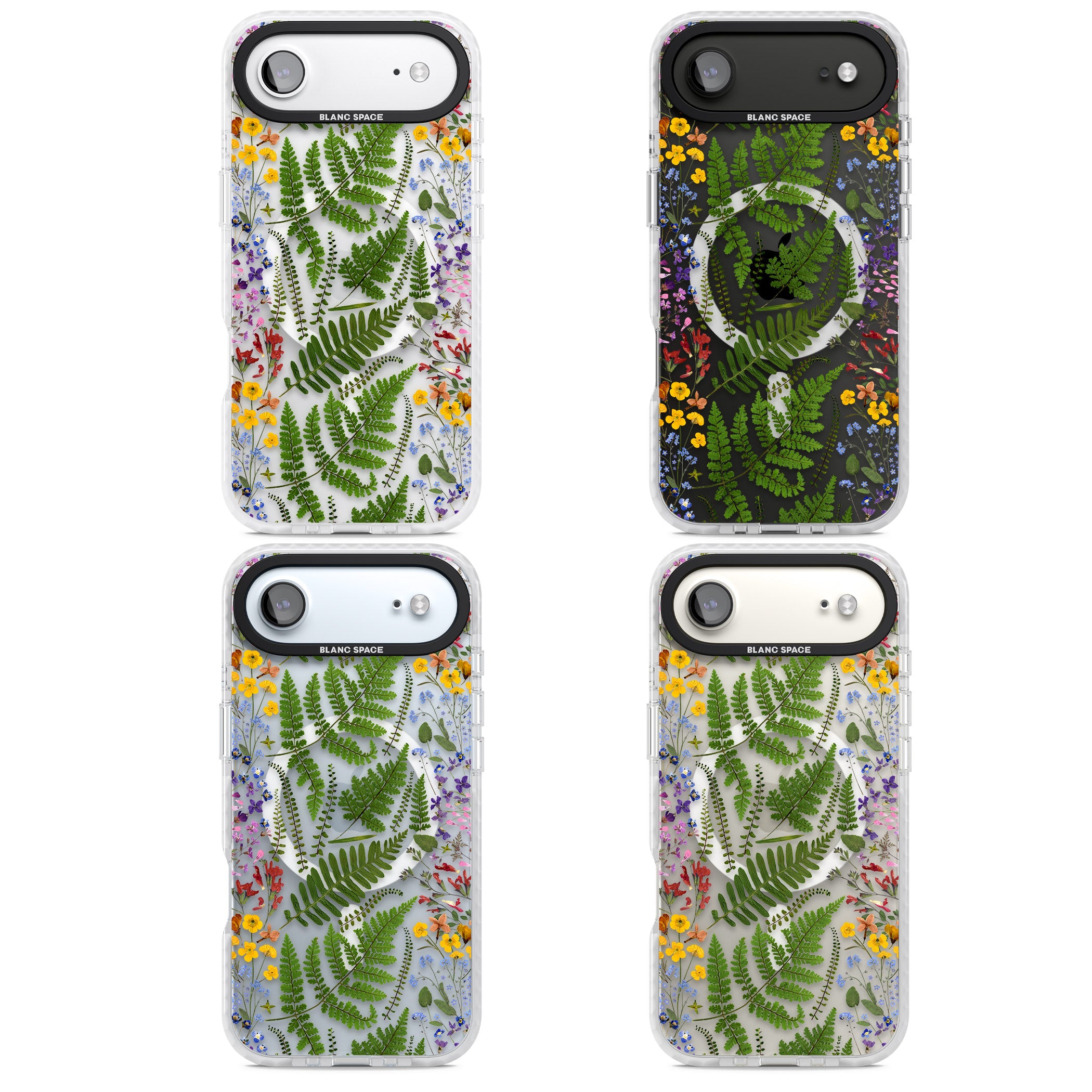 Botanical Fern & Floral iPhone 17 Air Impact Pro Clear Phone Case APT Impact Protection