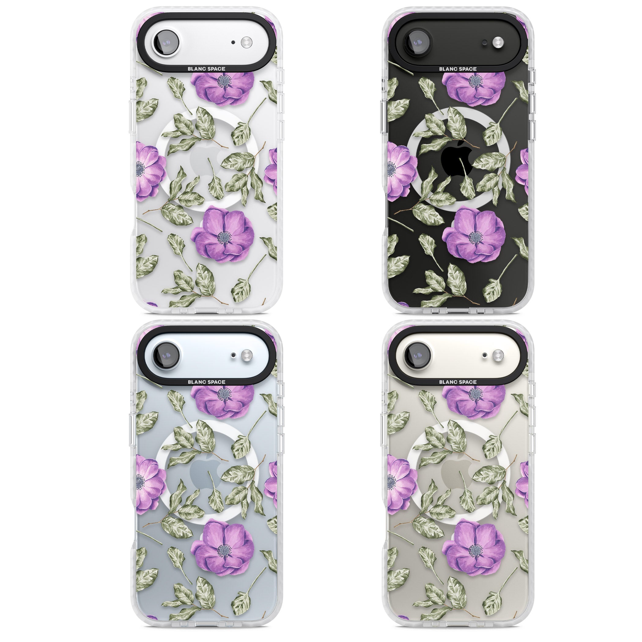 Purple Bloom Floral iPhone 17 Air Impact Pro Clear Phone Case APT Impact Protection