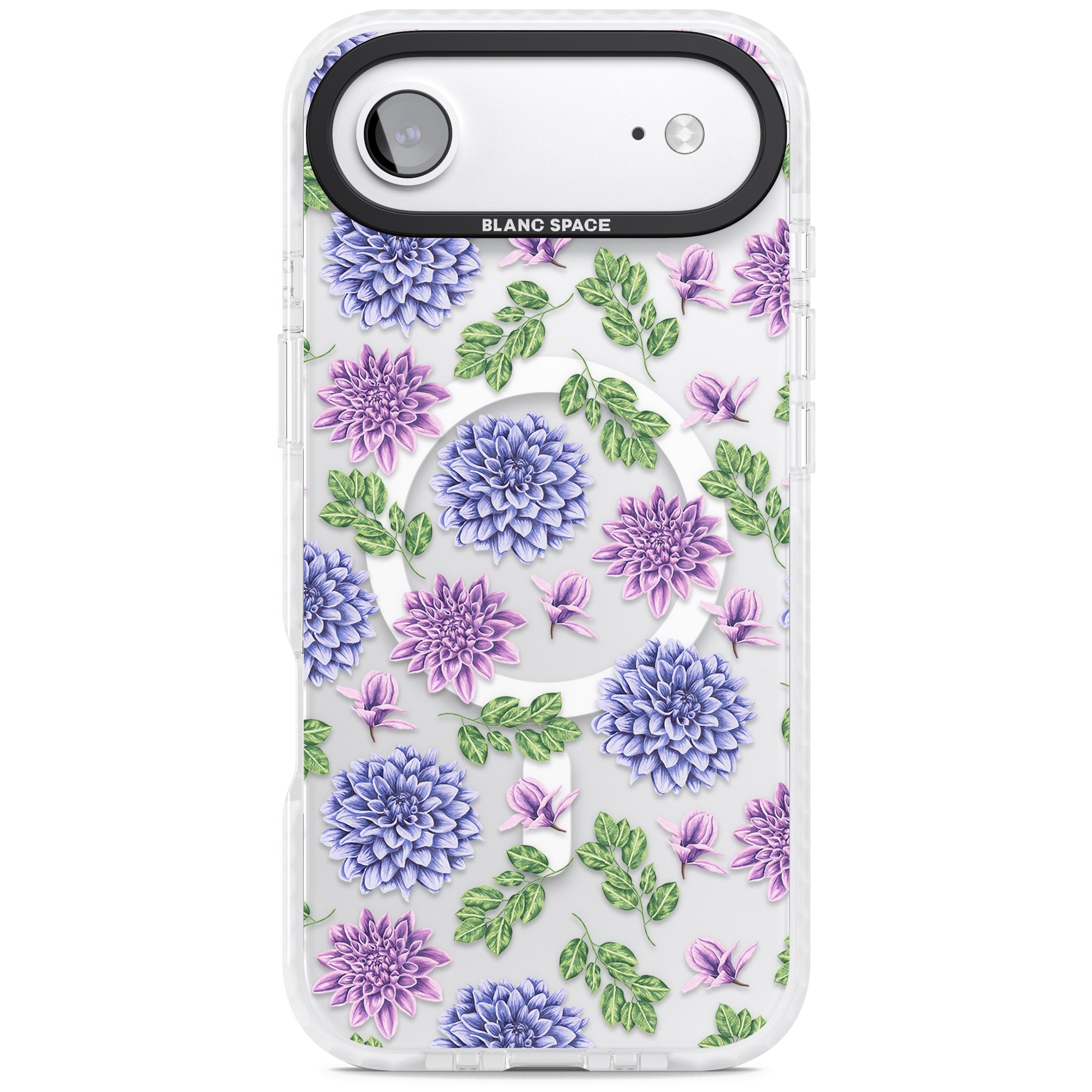 Purple Dahlias Floral iPhone 17 Air Impact Pro Clear Phone Case