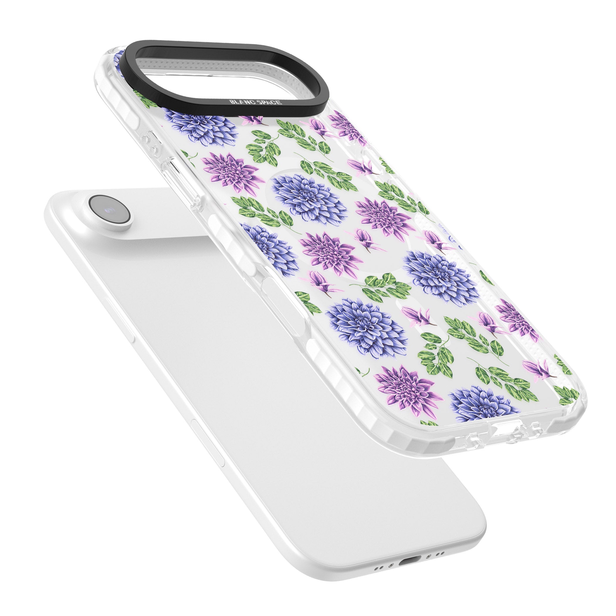 Purple Dahlias Floral iPhone 17 Air Impact Pro Clear Phone Case Colours