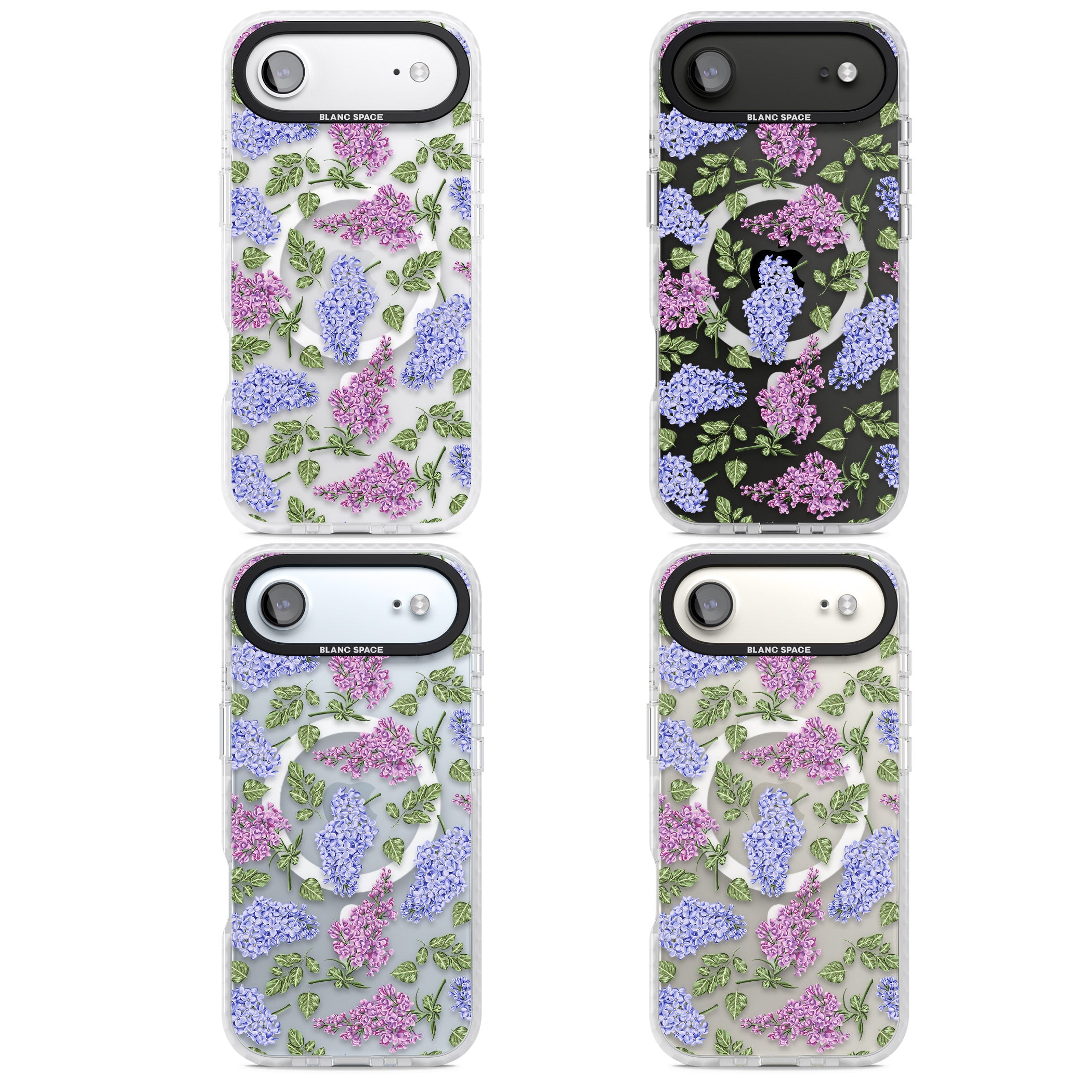 Purple Blossoms Transparent Floral iPhone 17 Air Impact Pro Clear Phone Case APT Impact Protection