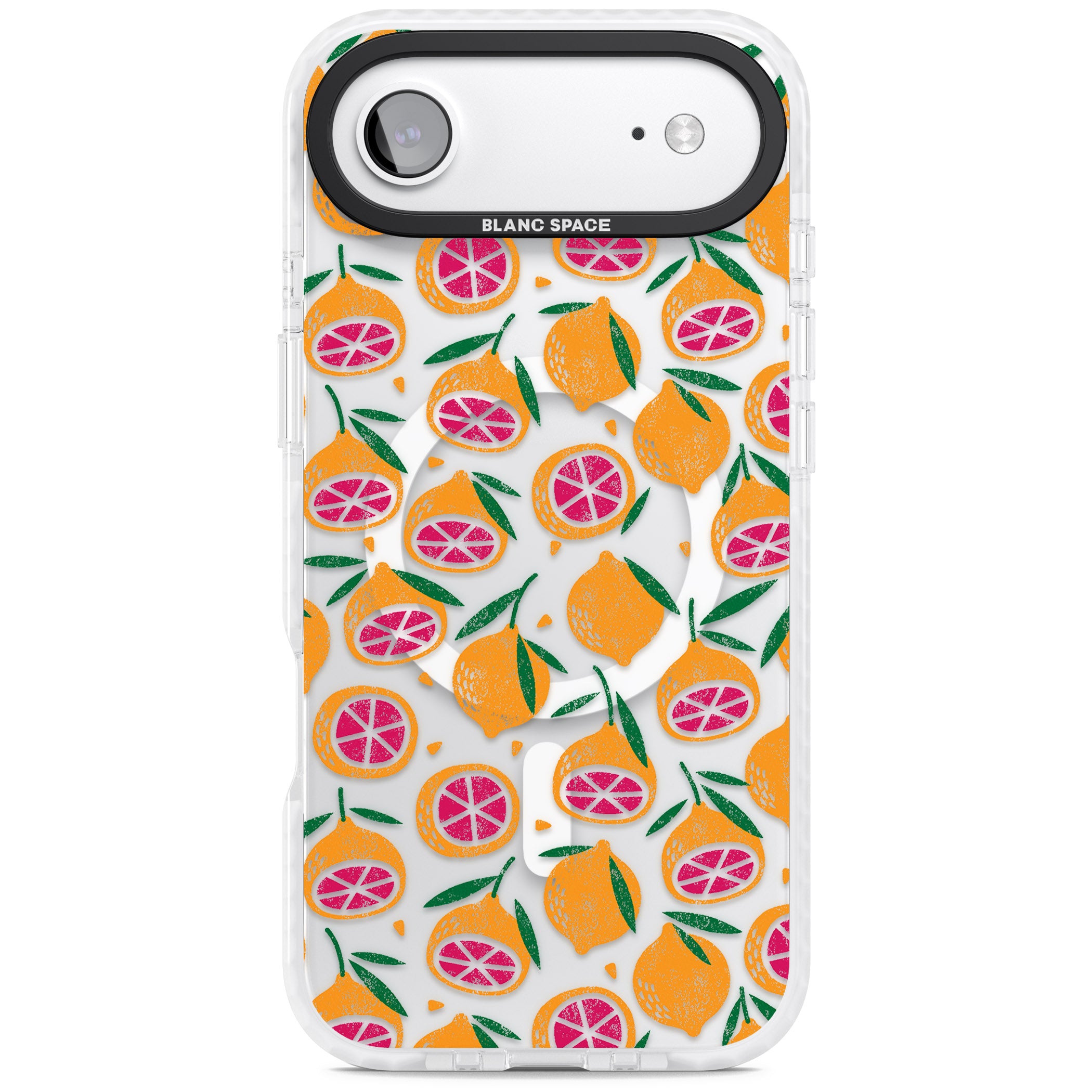 Blood Orange Fruit Pattern Transparent iPhone 17 Air Impact Pro Clear Phone Case