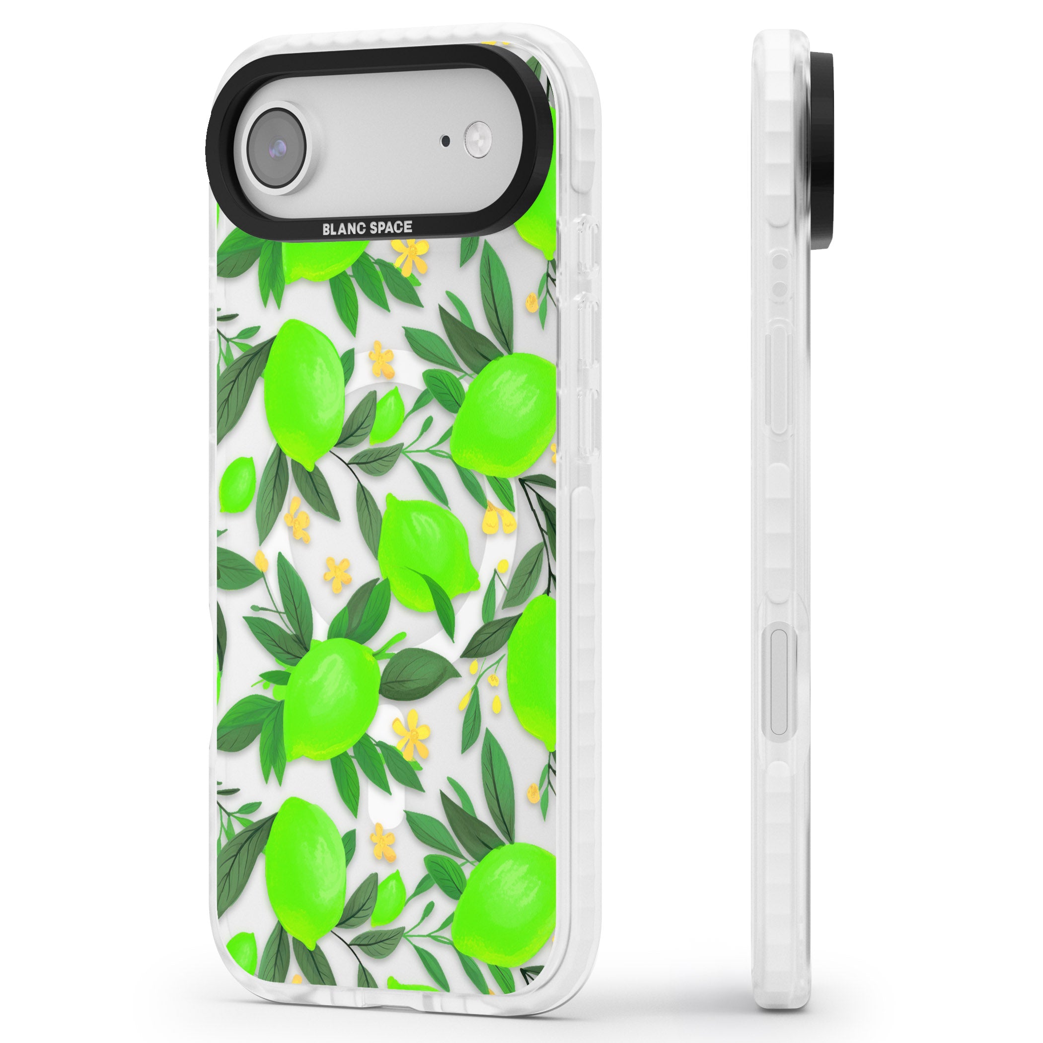 Lime Pattern iPhone 17 Air Impact Pro Clear Phone Case Side Profile