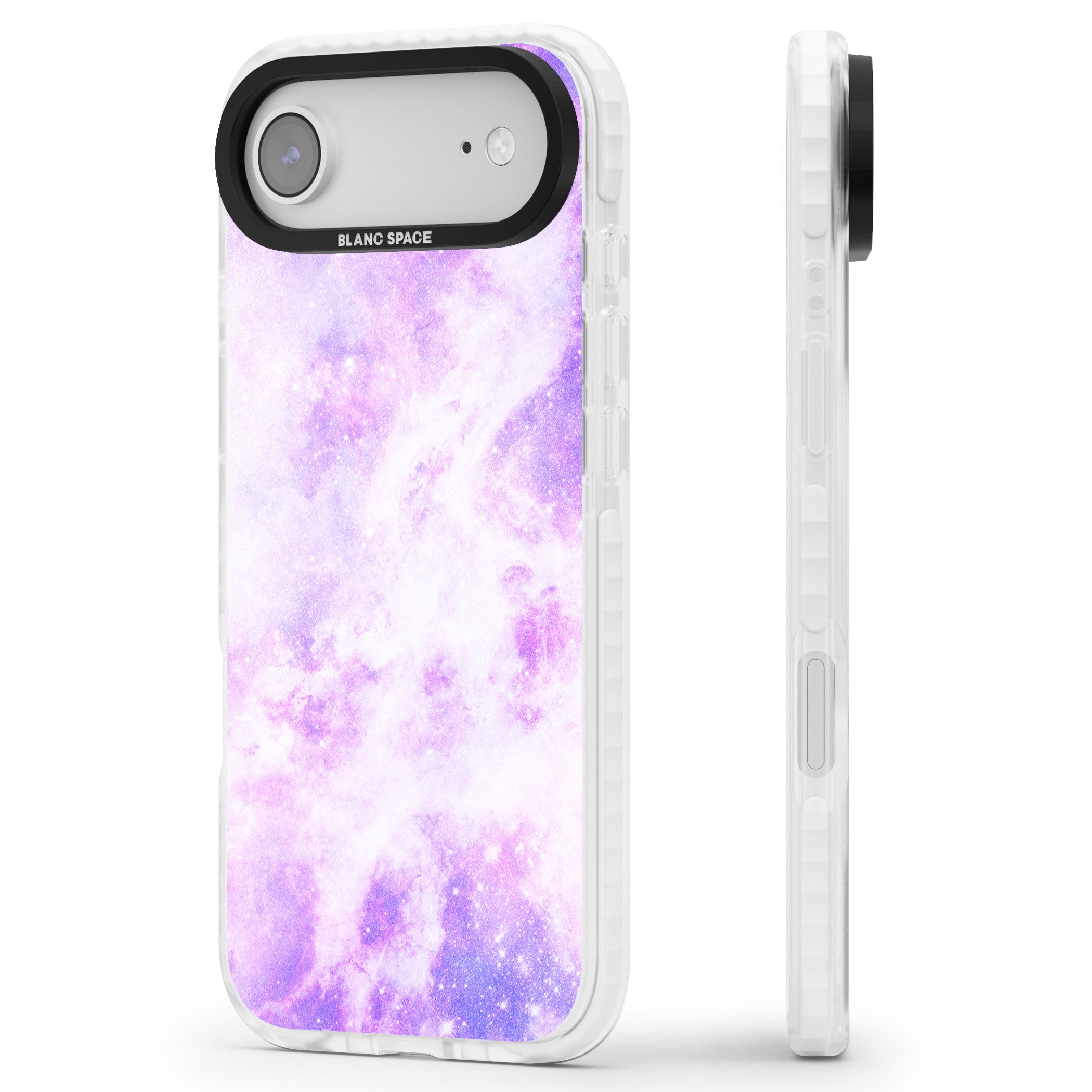 Purple Galaxy Vibes iPhone 17 Air Impact Pro Clear Phone Case Side Profile