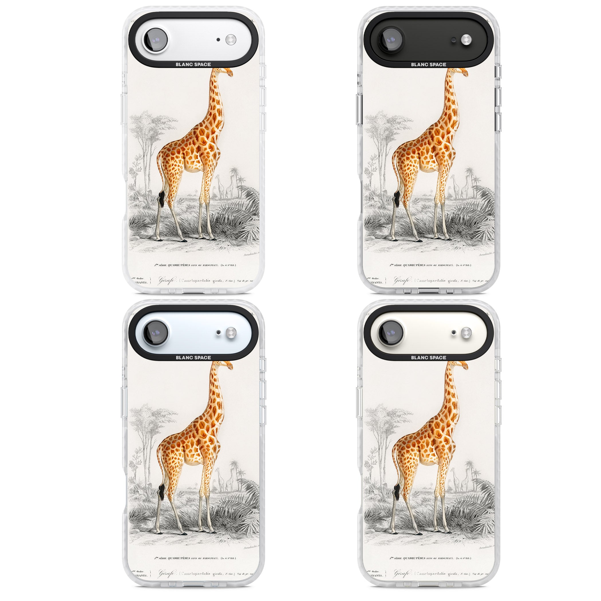 Vintage Giraffe Art iPhone 17 Air Impact Pro Clear Phone Case APT Impact Protection