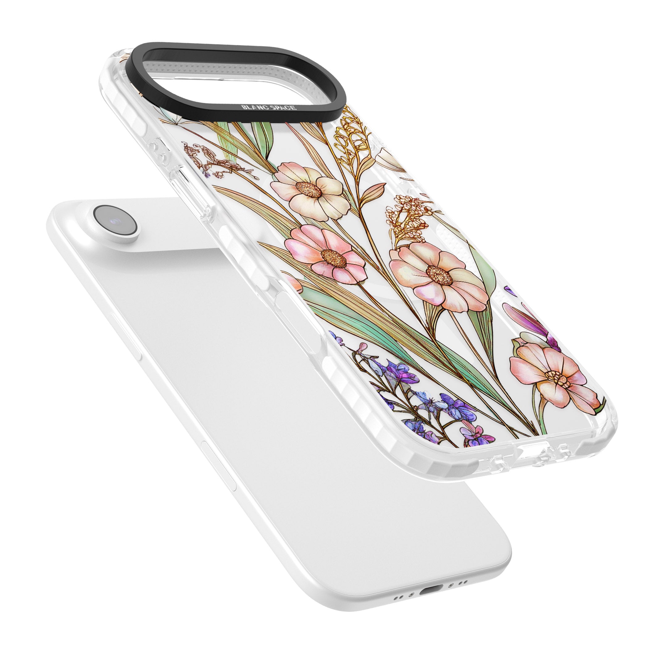 Glass Spring Flowers iPhone 17 Air Impact Pro Clear Phone Case Colours