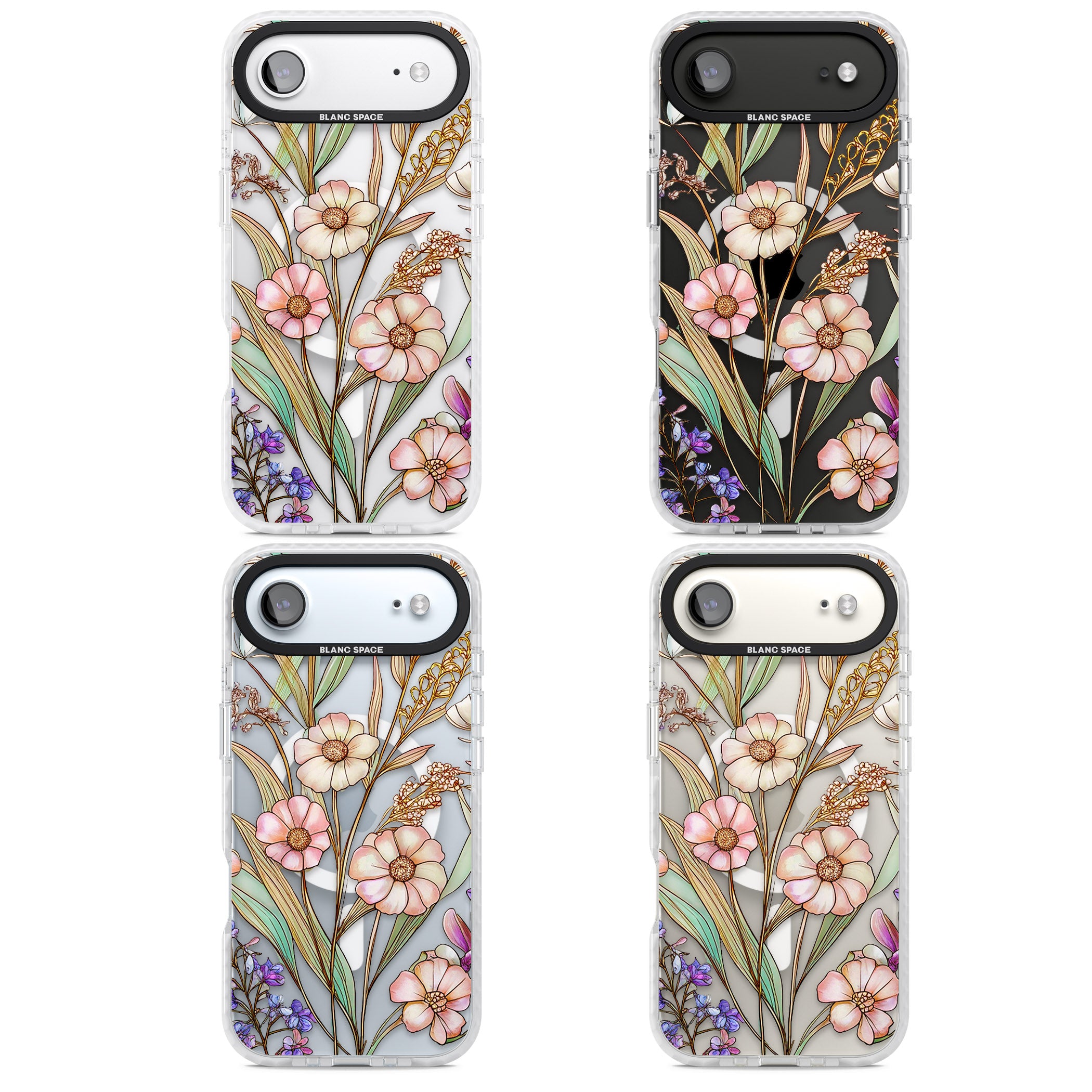 Glass Spring Flowers iPhone 17 Air Impact Pro Clear Phone Case APT Impact Protection