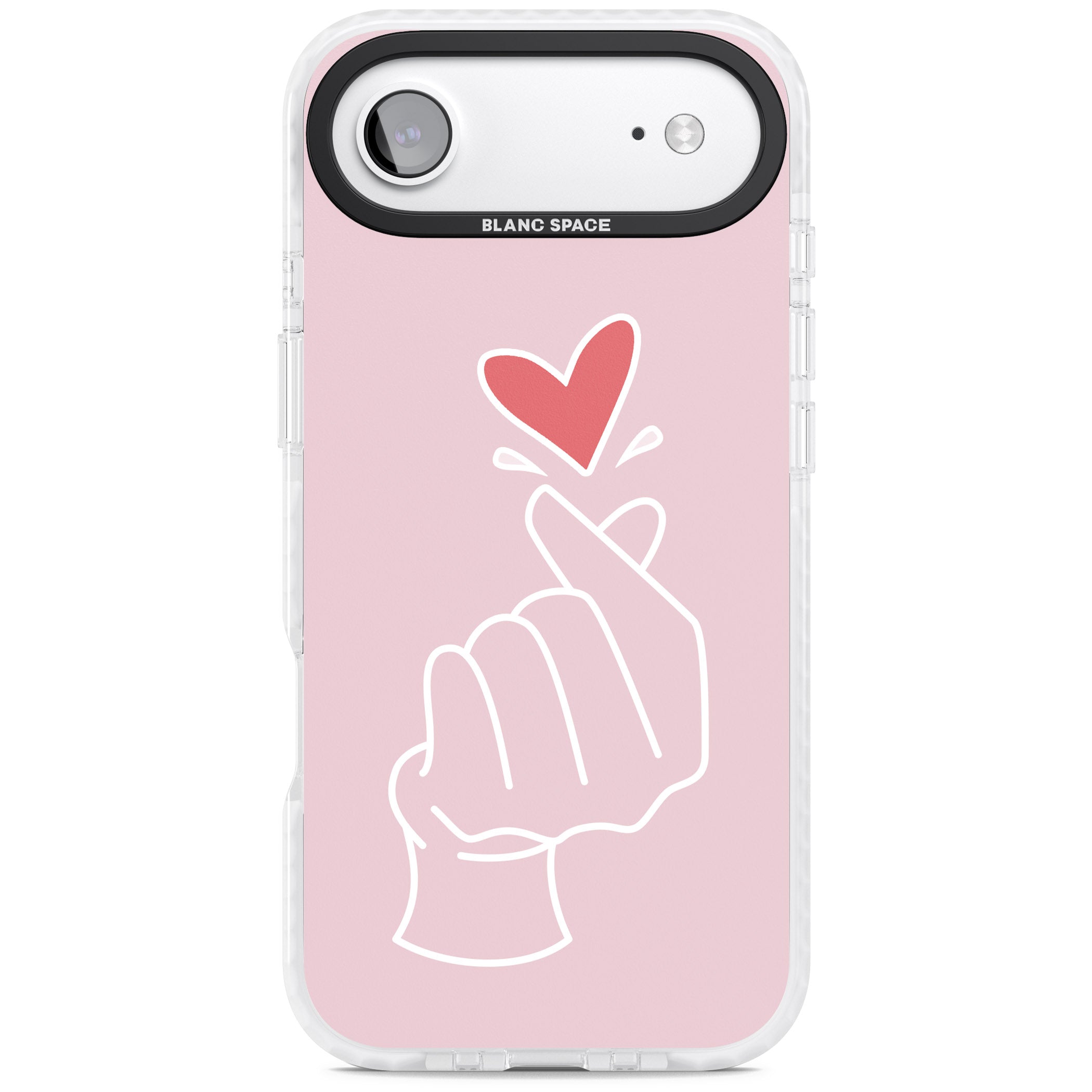 Pink Heart Hand iPhone 17 Air Impact Pro Clear Phone Case