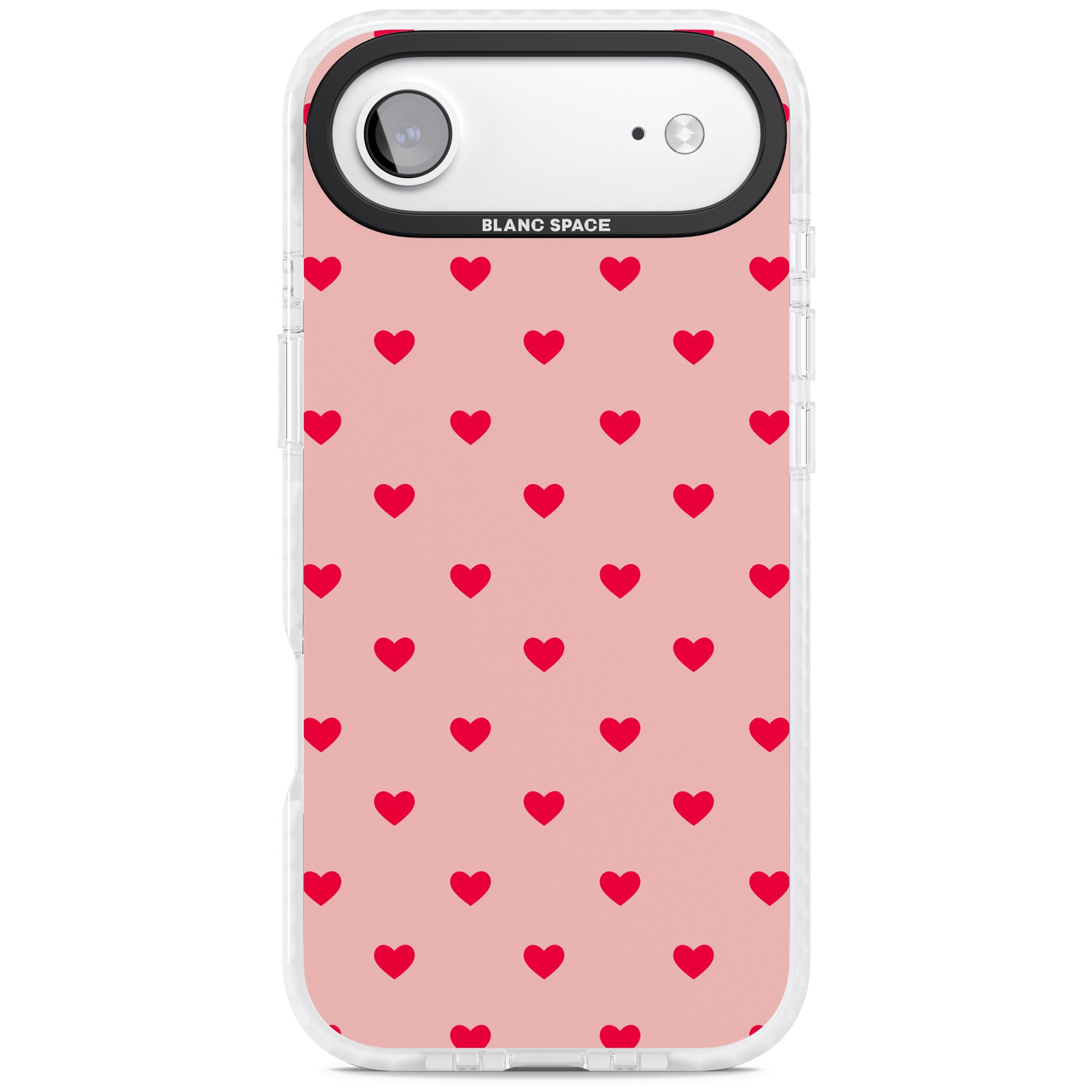 Small Heart Pattern: Red & Pink iPhone 17 Air Impact Pro Clear Phone Case