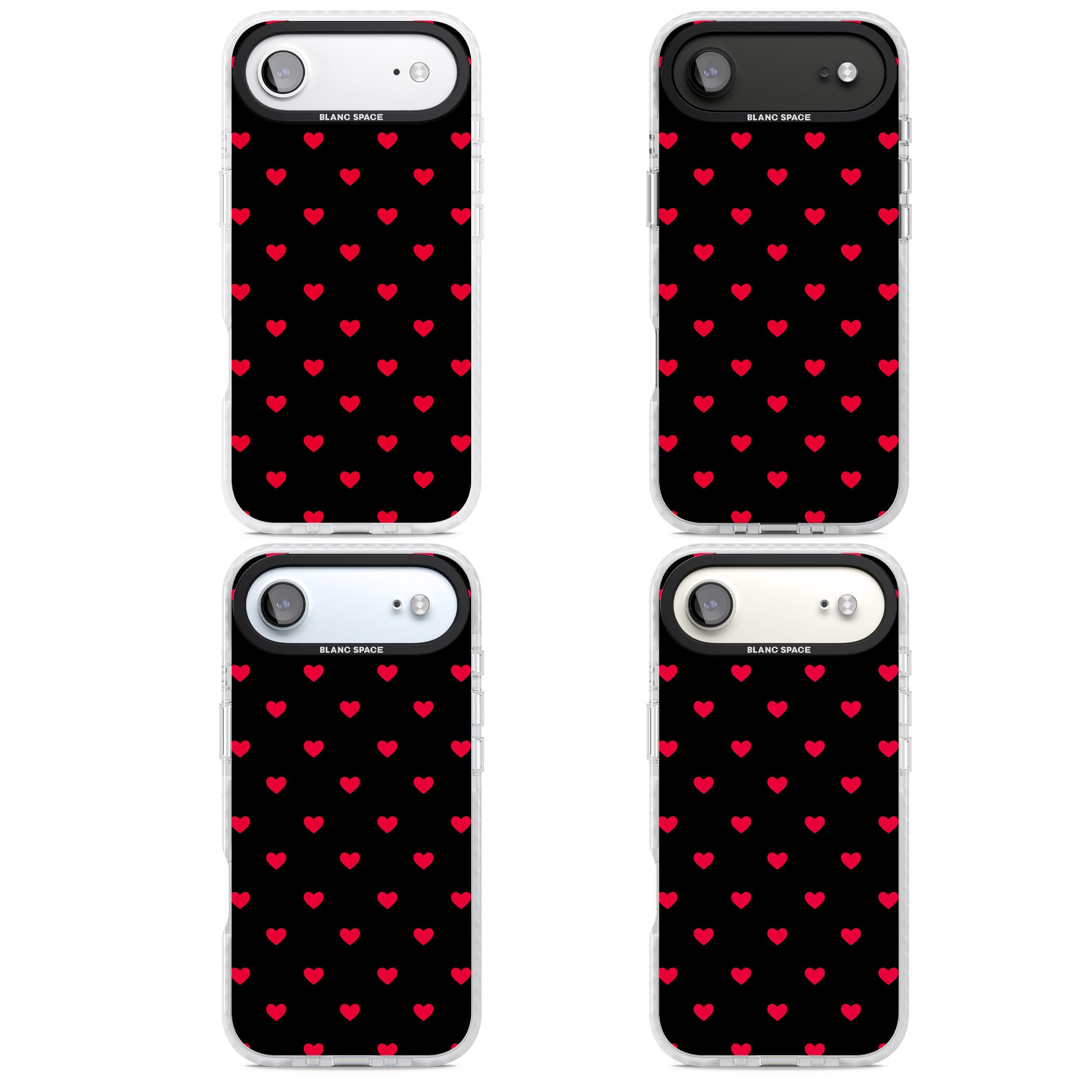 Small Heart Pattern: Red & iPhone 17 Air Impact Pro Clear Phone Case APT Impact Protection