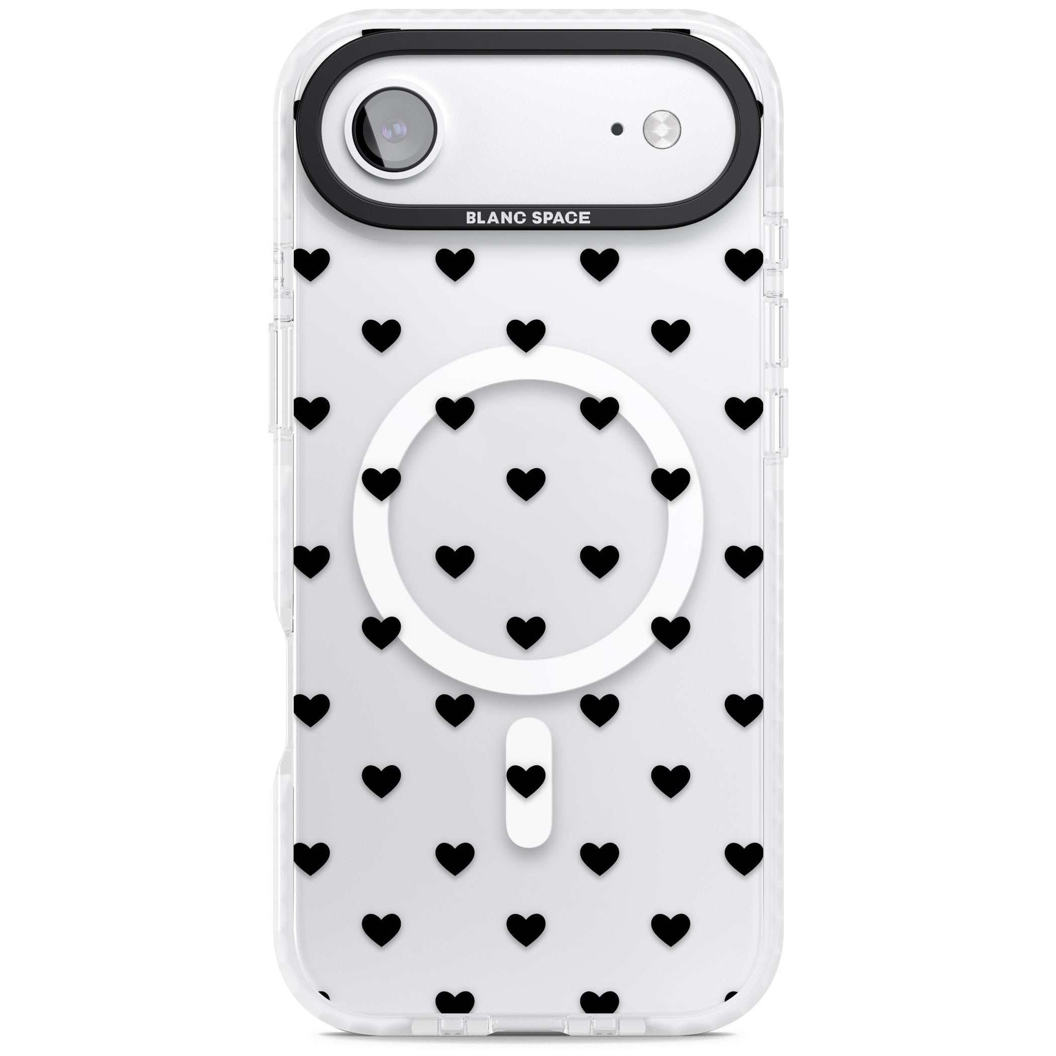 Small Heart Pattern: White & iPhone 17 Air Impact Pro Clear Phone Case