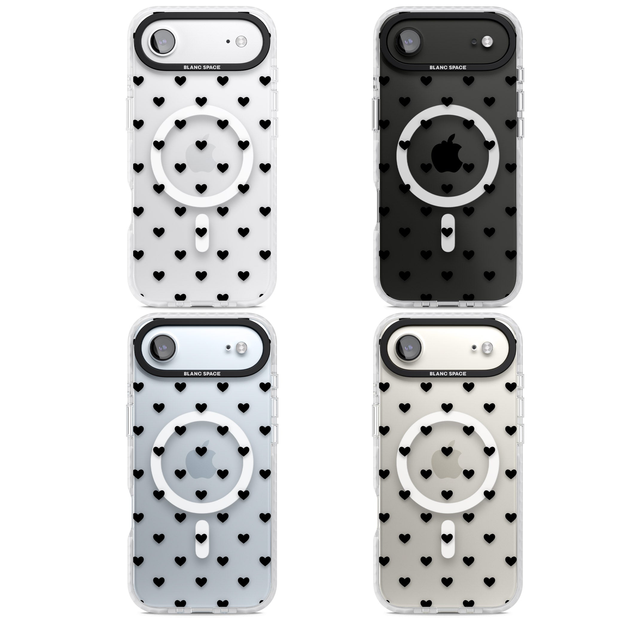 Small Heart Pattern: White & iPhone 17 Air Impact Pro Clear Phone Case APT Impact Protection