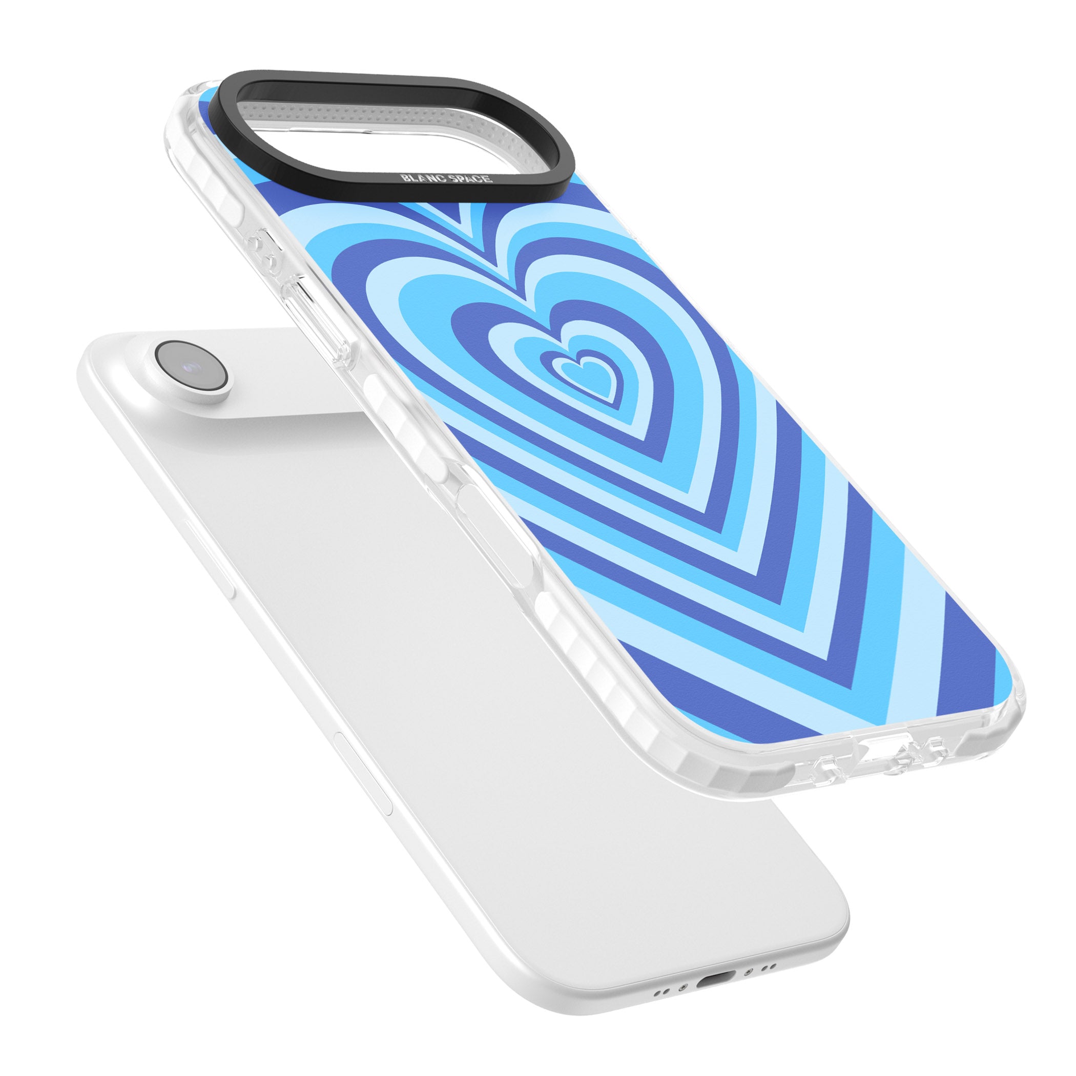 Blue Heart Illusion iPhone 17 Air Impact Pro Clear Phone Case Colours