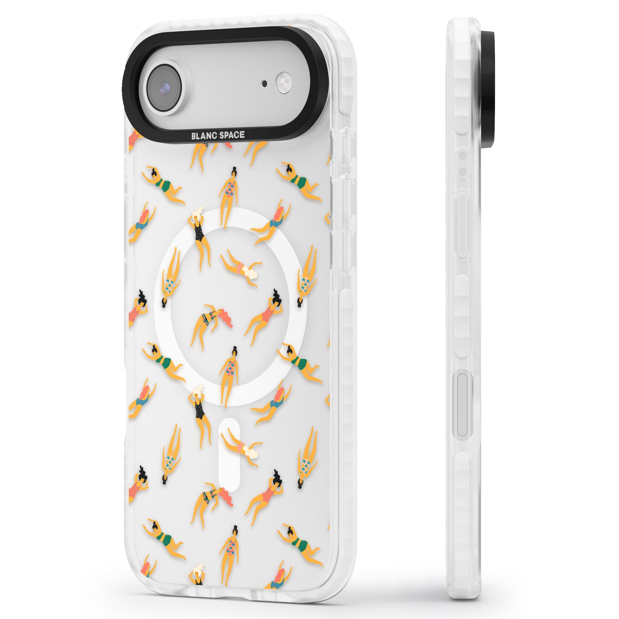 Poolside Pattern iPhone 17 Air Impact Pro Clear Phone Case Side Profile