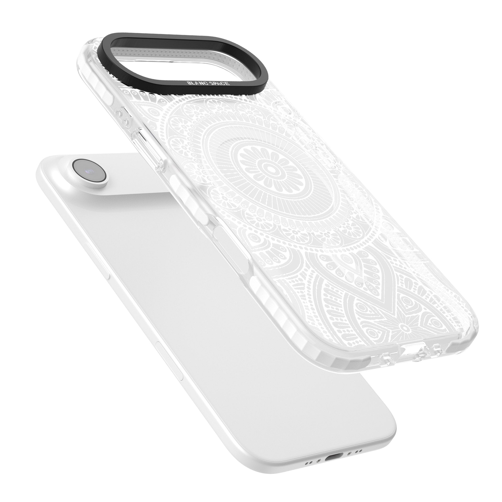 White Henna Flower Wheel iPhone 17 Air Impact Pro Clear Phone Case Colours