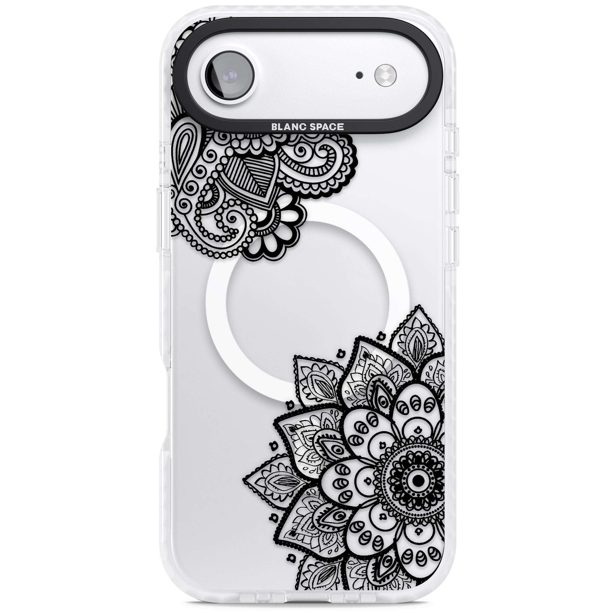 Black Henna Florals iPhone 17 Air Impact Pro Clear Phone Case