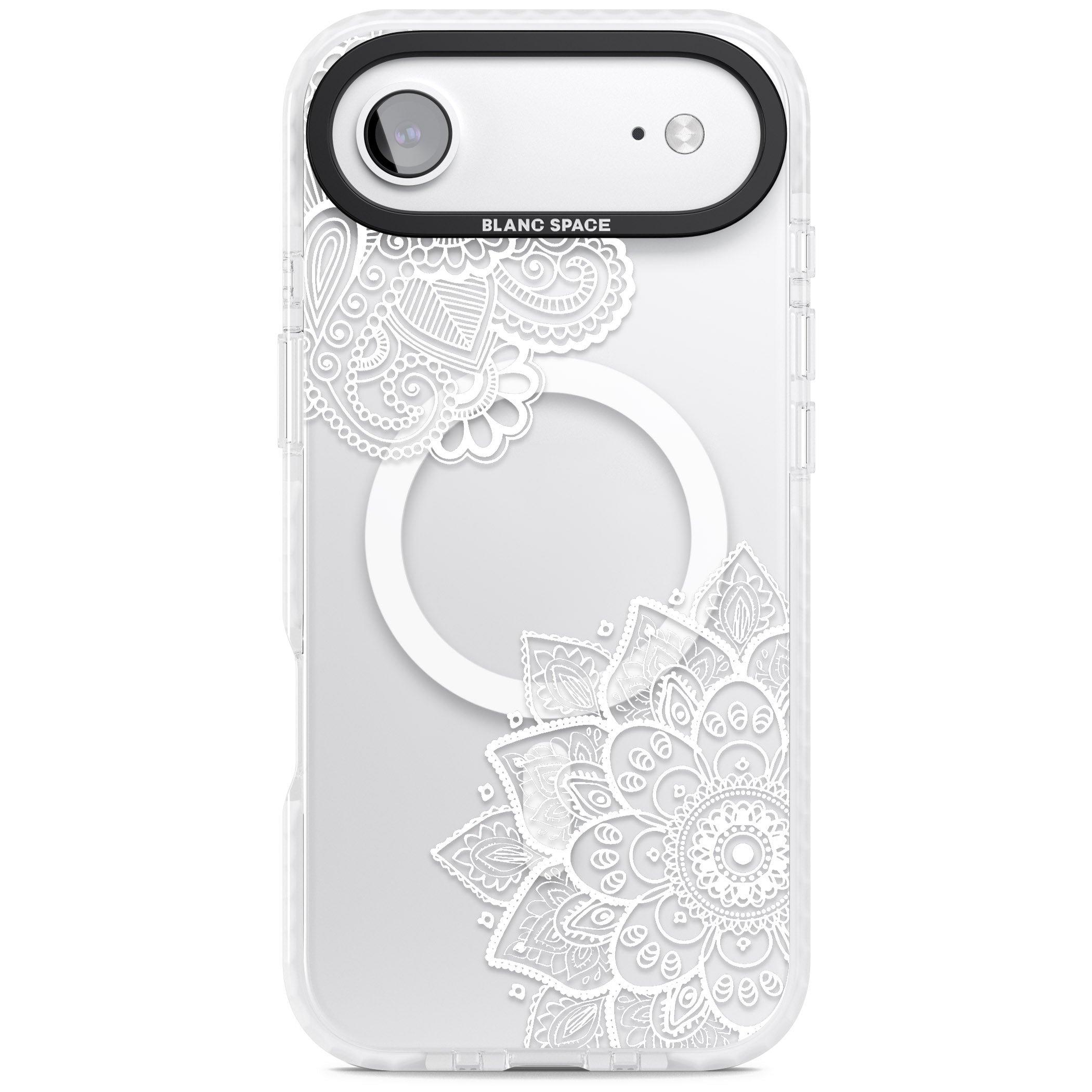 White Henna Florals iPhone 17 Air Impact Pro Clear Phone Case