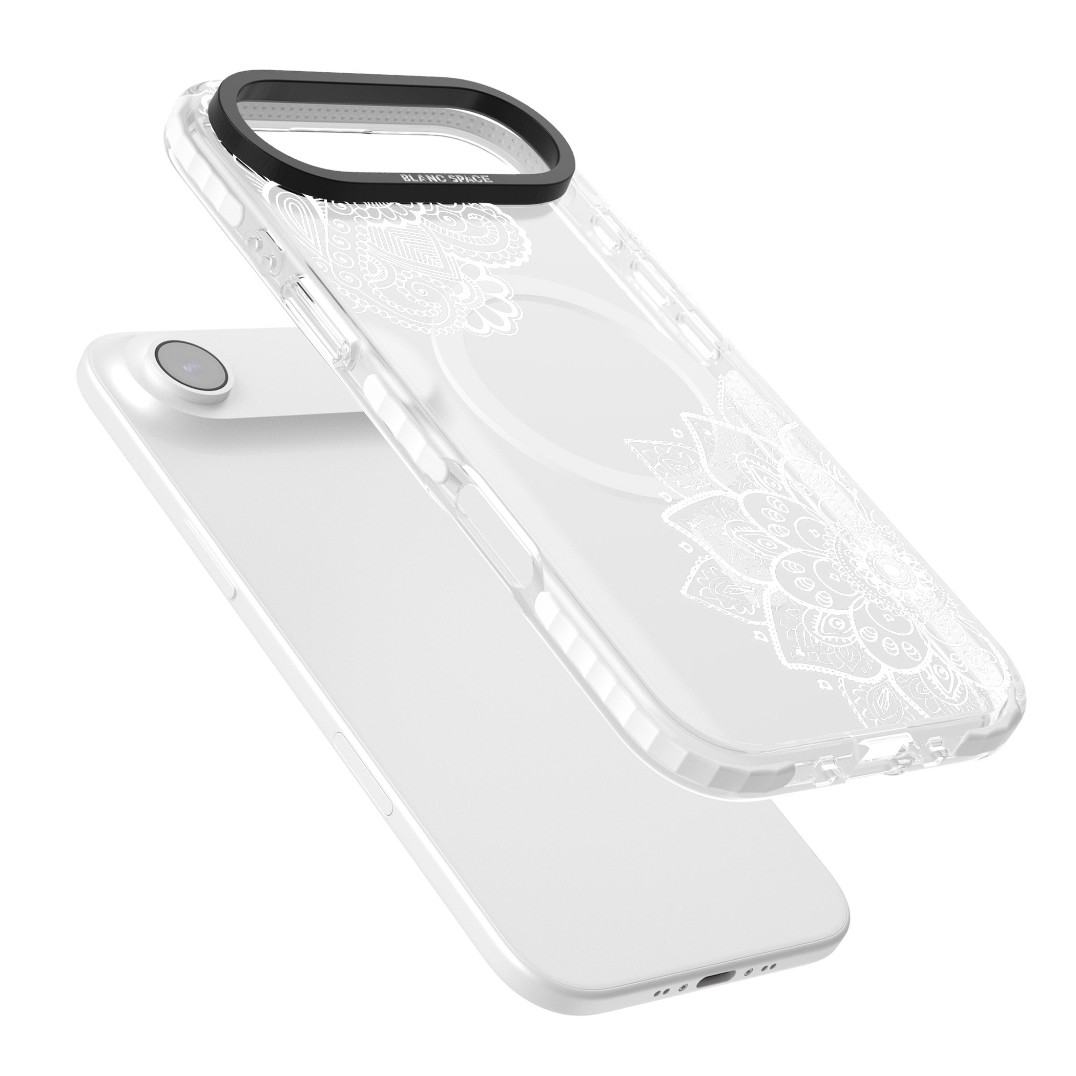 White Henna Florals iPhone 17 Air Impact Pro Clear Phone Case Colours