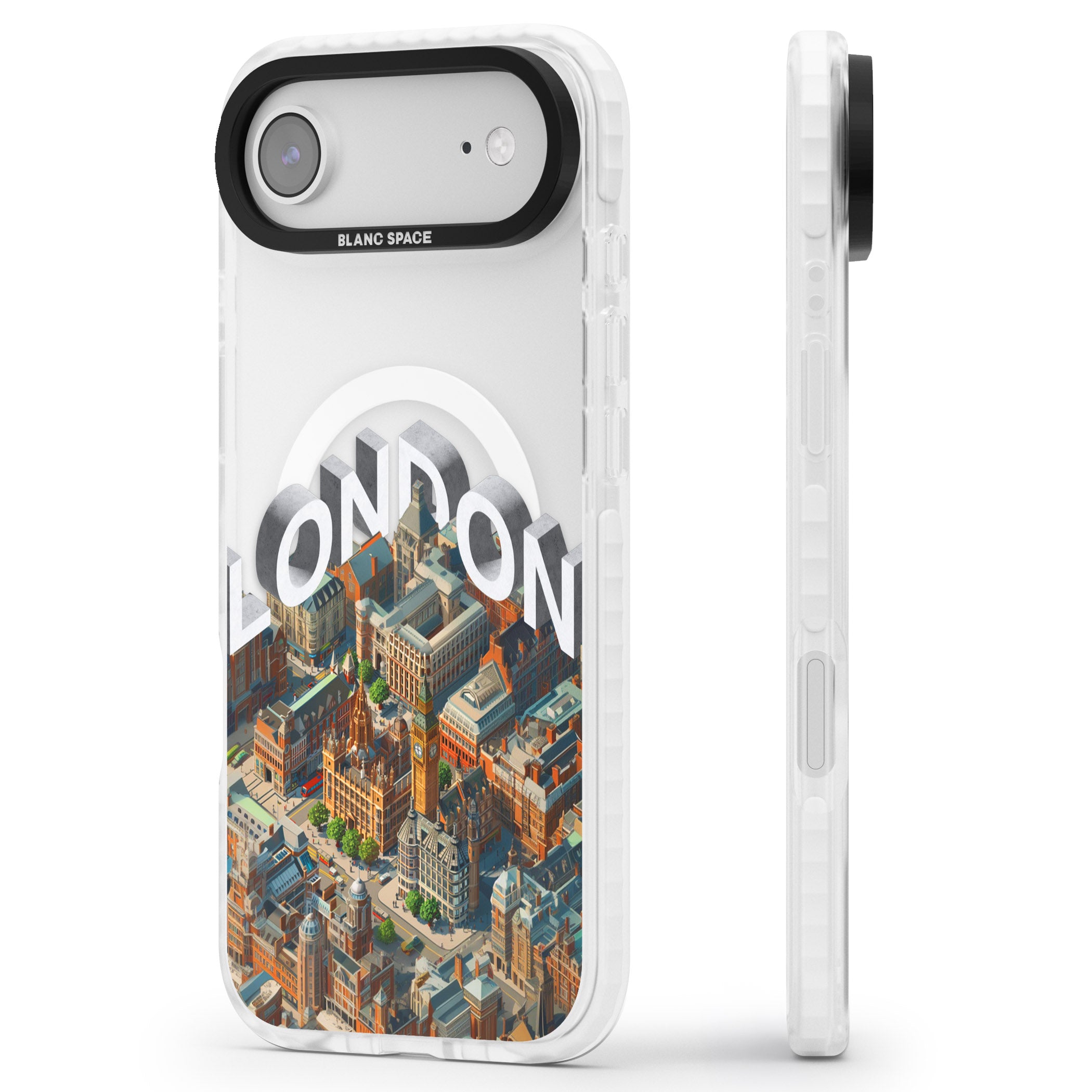 London iPhone 17 Air Impact Pro Clear Phone Case Side Profile