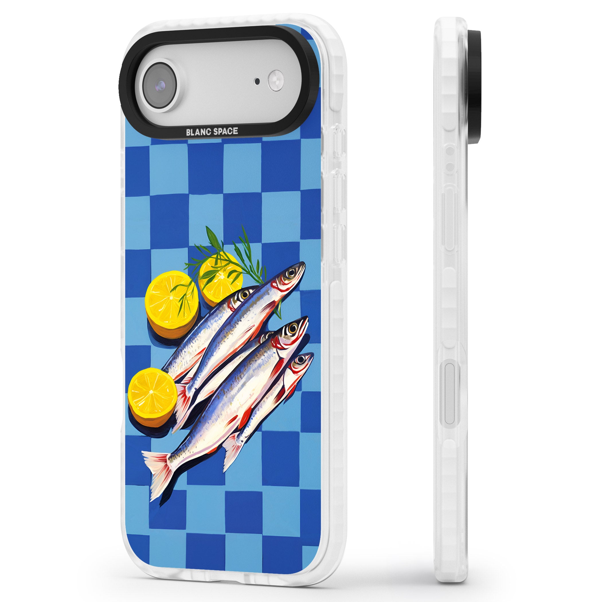 Fish & Lemons iPhone 17 Air Impact Pro Clear Phone Case Side Profile