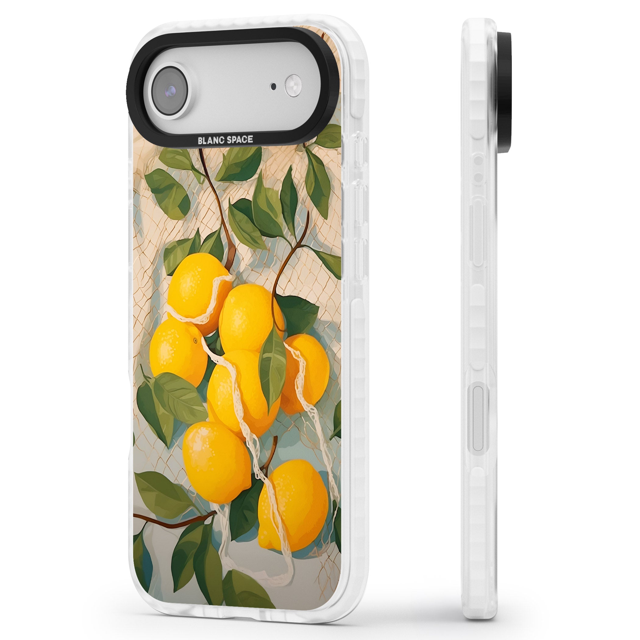 Lemon Vines iPhone 17 Air Impact Pro Clear Phone Case Side Profile