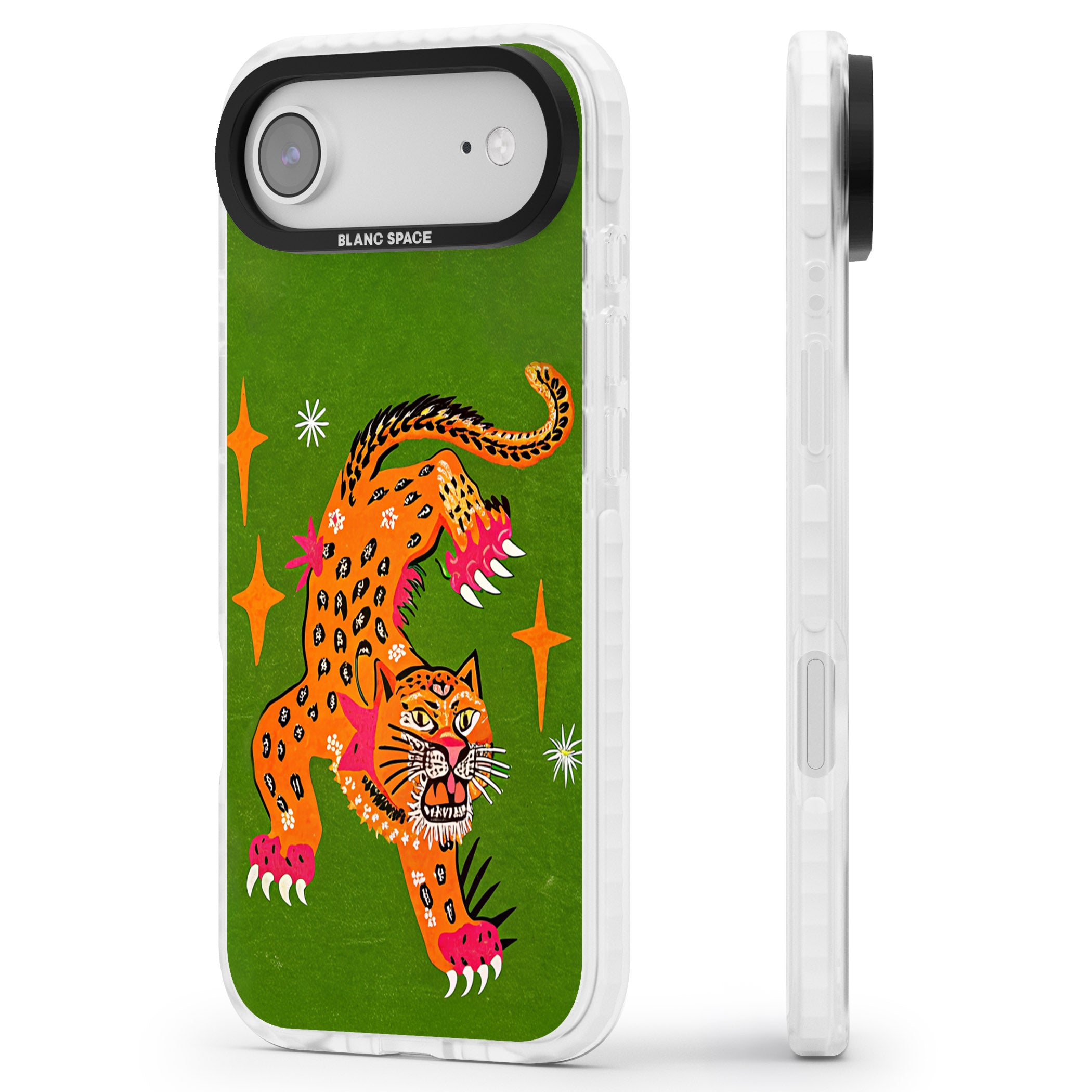 Fierce Jaguar iPhone 17 Air Impact Pro Clear Phone Case Side Profile