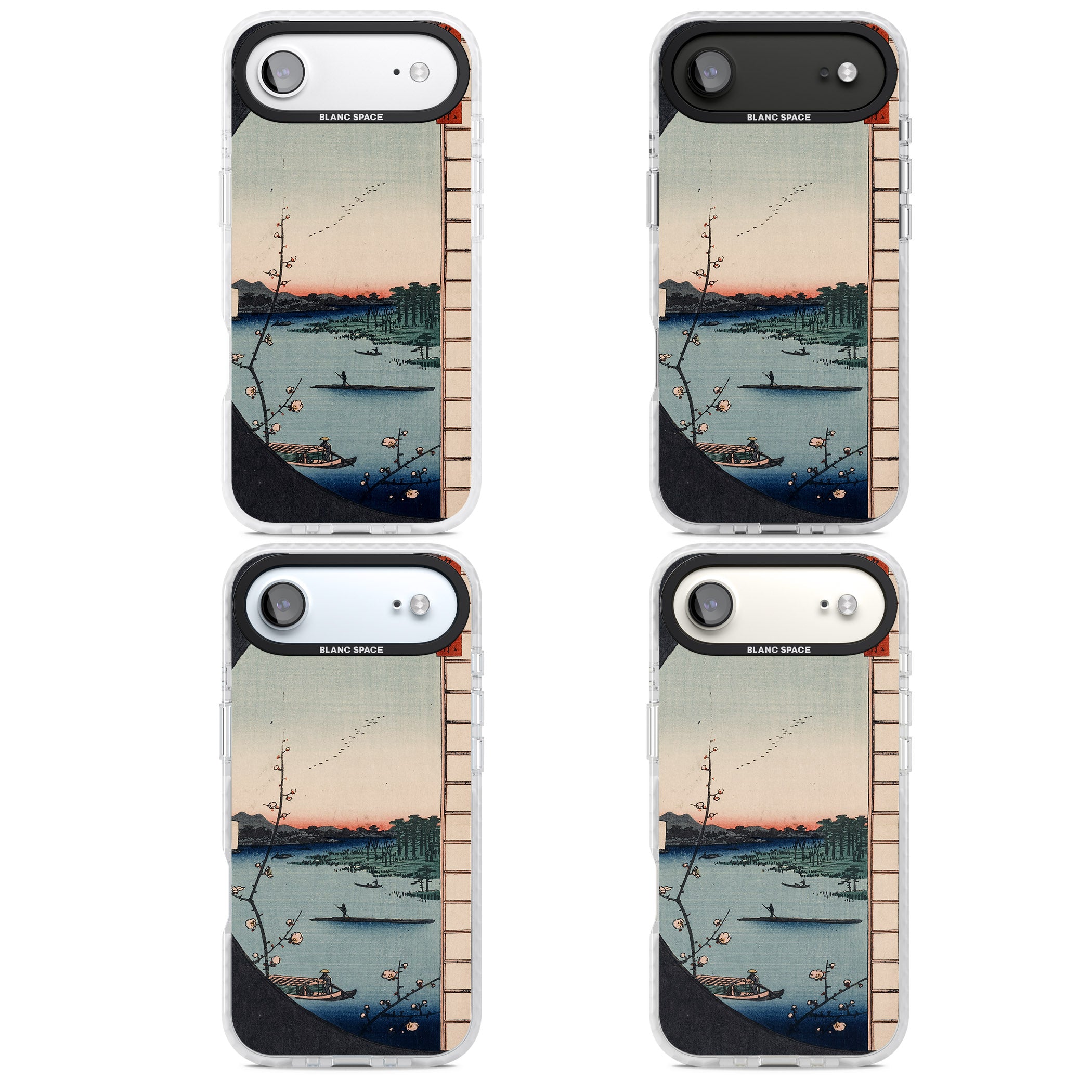 Vintage Japanese Illustrations Lake At Sunset iPhone 17 Air Impact Pro Clear Phone Case APT Impact Protection
