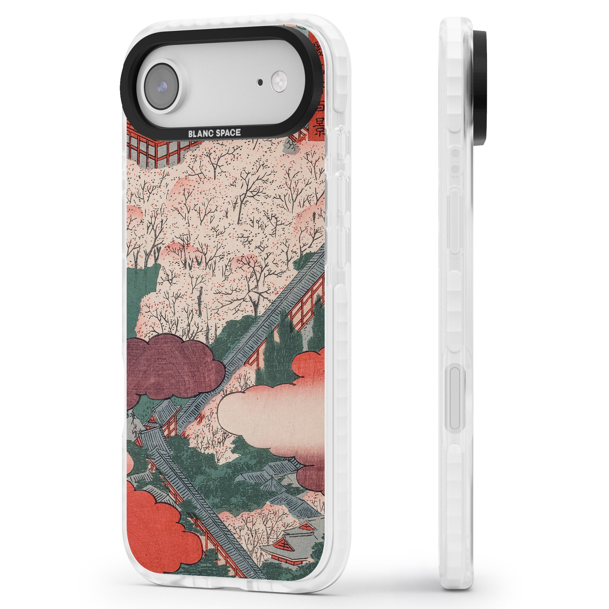 Vintage Japanese Illustrations Japanese City iPhone 17 Air Impact Pro Clear Phone Case Side Profile