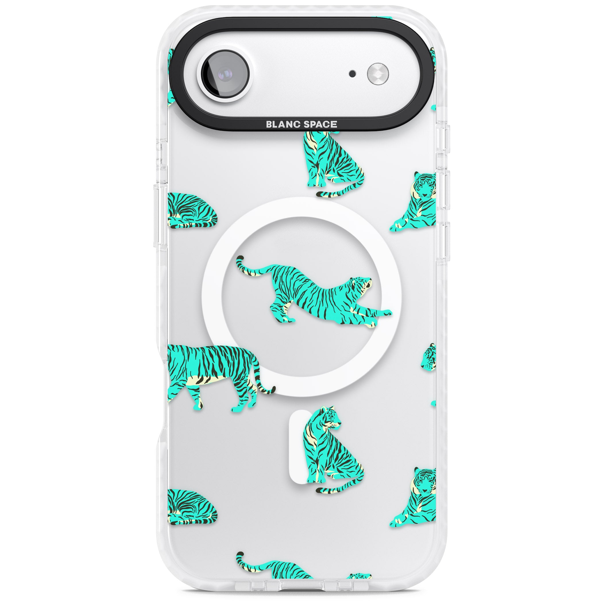 Turquoise Tiger iPhone 17 Air Impact Pro Clear Phone Case