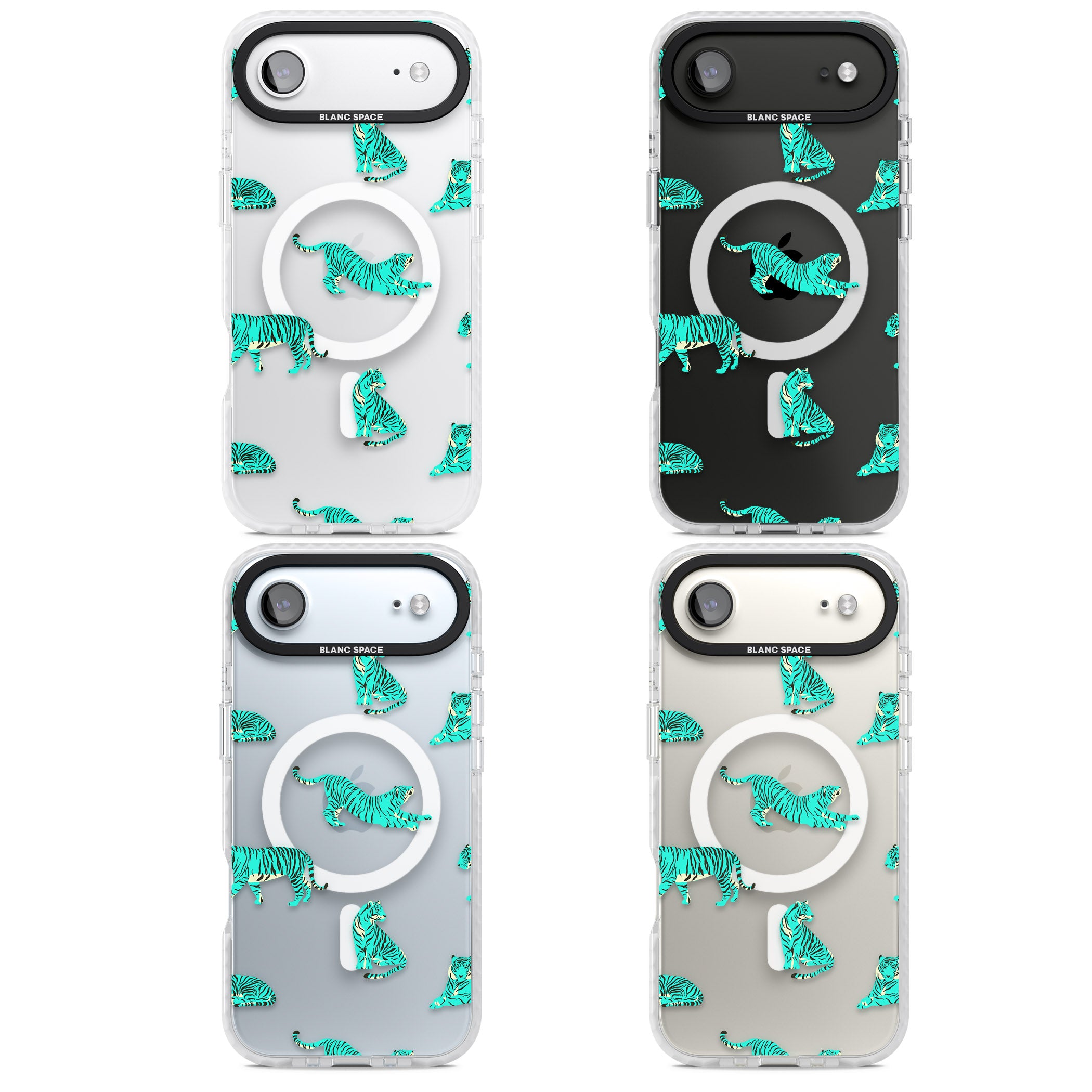 Turquoise Tiger iPhone 17 Air Impact Pro Clear Phone Case APT Impact Protection