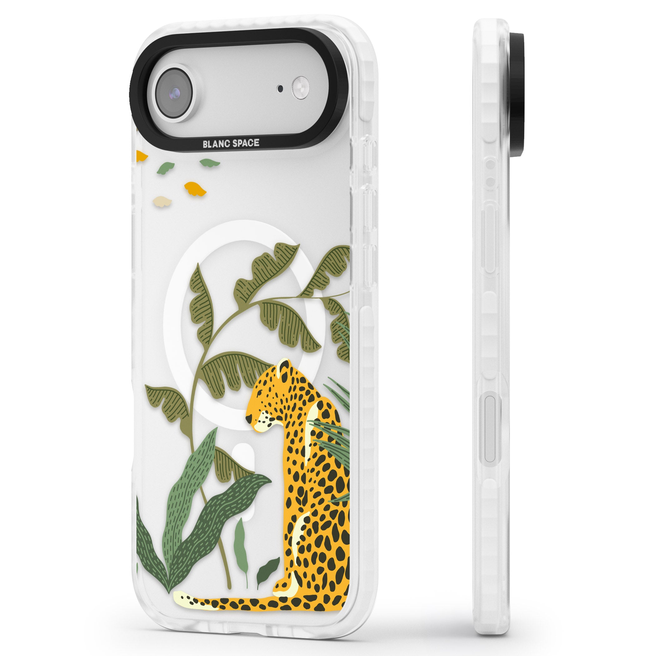 Large Jungle Cat Pattern iPhone 17 Air Impact Pro Clear Phone Case Side Profile