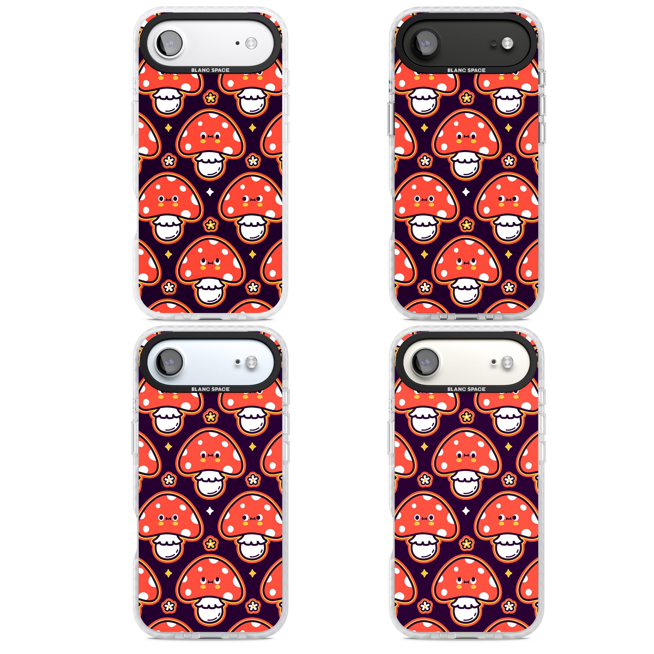 Mushroom Kawaii Pattern iPhone 17 Air Impact Pro Clear Phone Case APT Impact Protection
