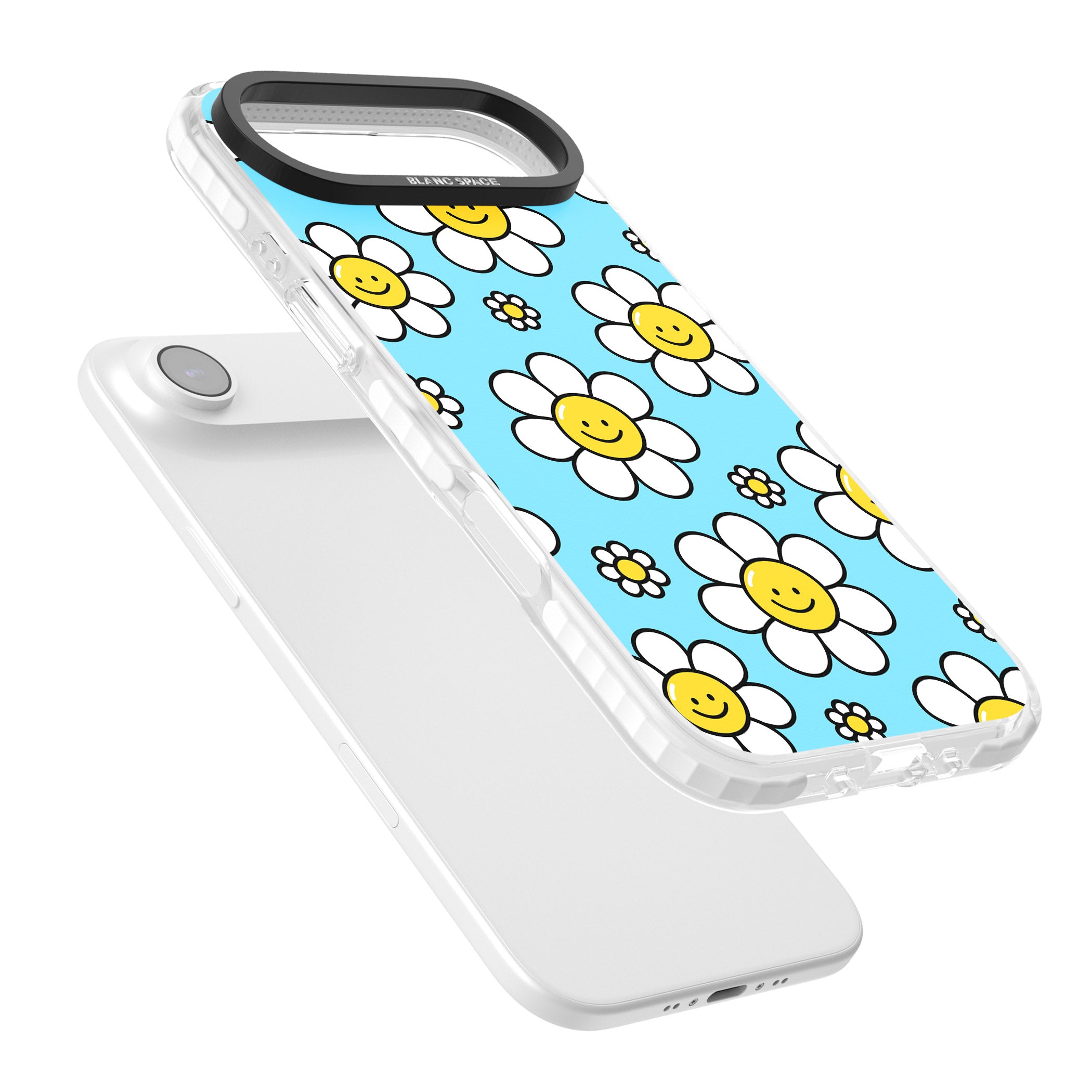 Daisy Faces Kawaii Pattern iPhone 17 Air Impact Pro Clear Phone Case Colours
