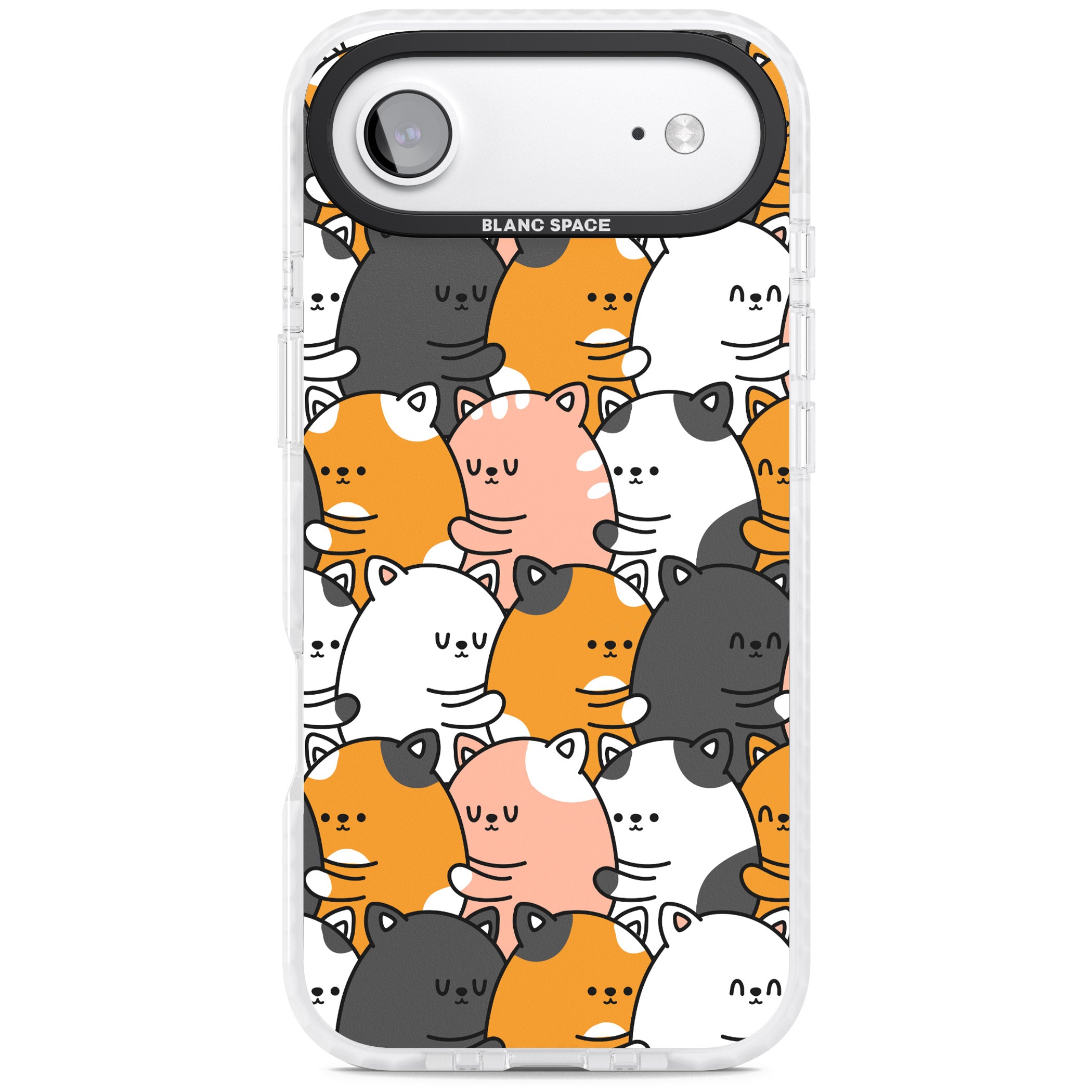 Spooning Cats Kawaii Pattern iPhone 17 Air Impact Pro Clear Phone Case