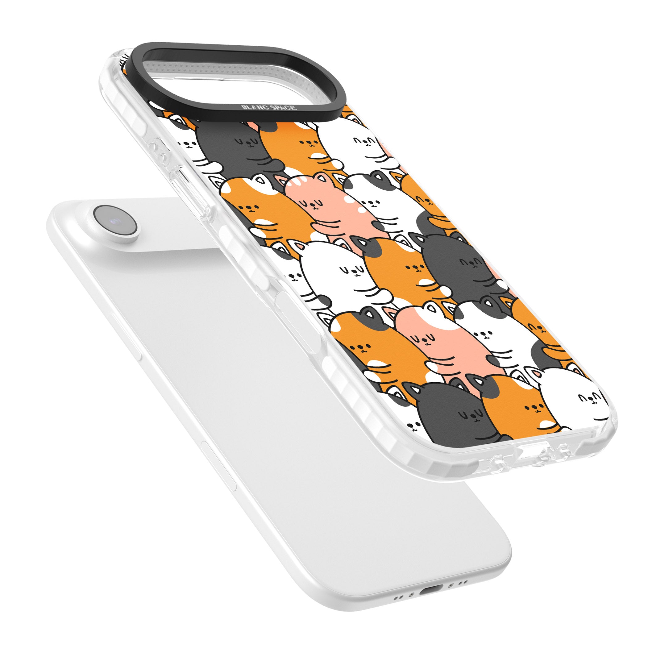Spooning Cats Kawaii Pattern iPhone 17 Air Impact Pro Clear Phone Case Colours