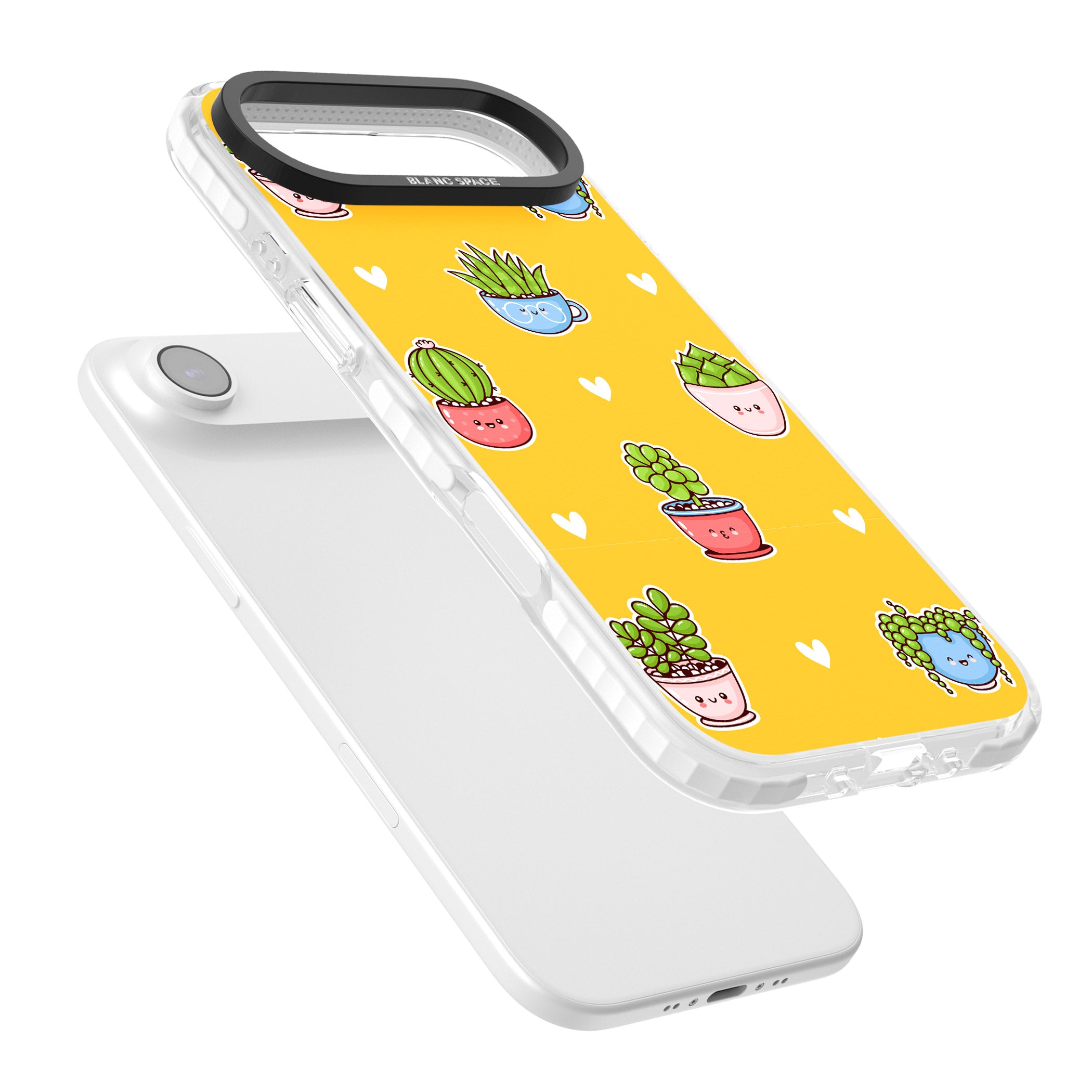 Plant Faces Kawaii Pattern iPhone 17 Air Impact Pro Clear Phone Case Colours