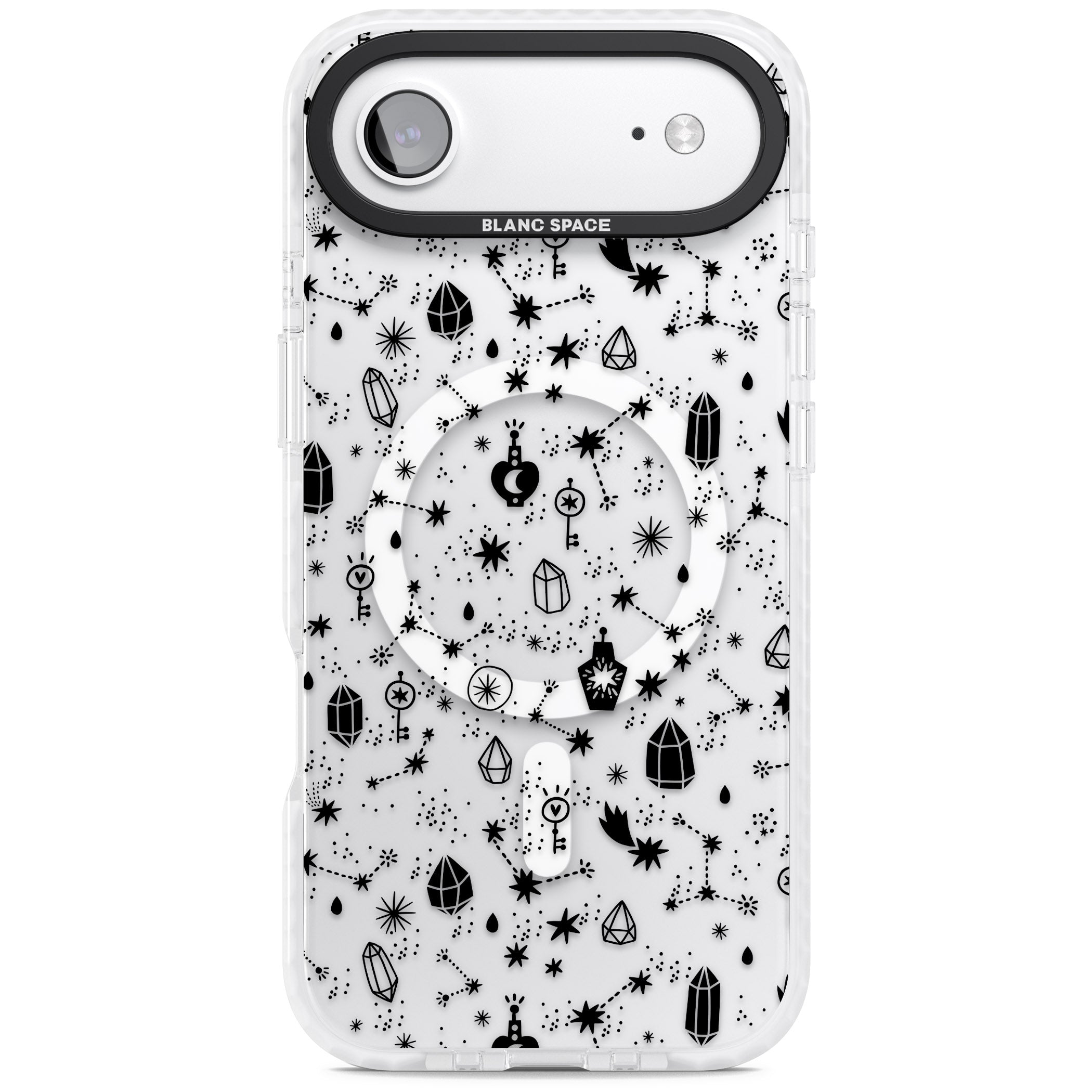 Black Cosmic Crystal iPhone 17 Air Impact Pro Clear Phone Case