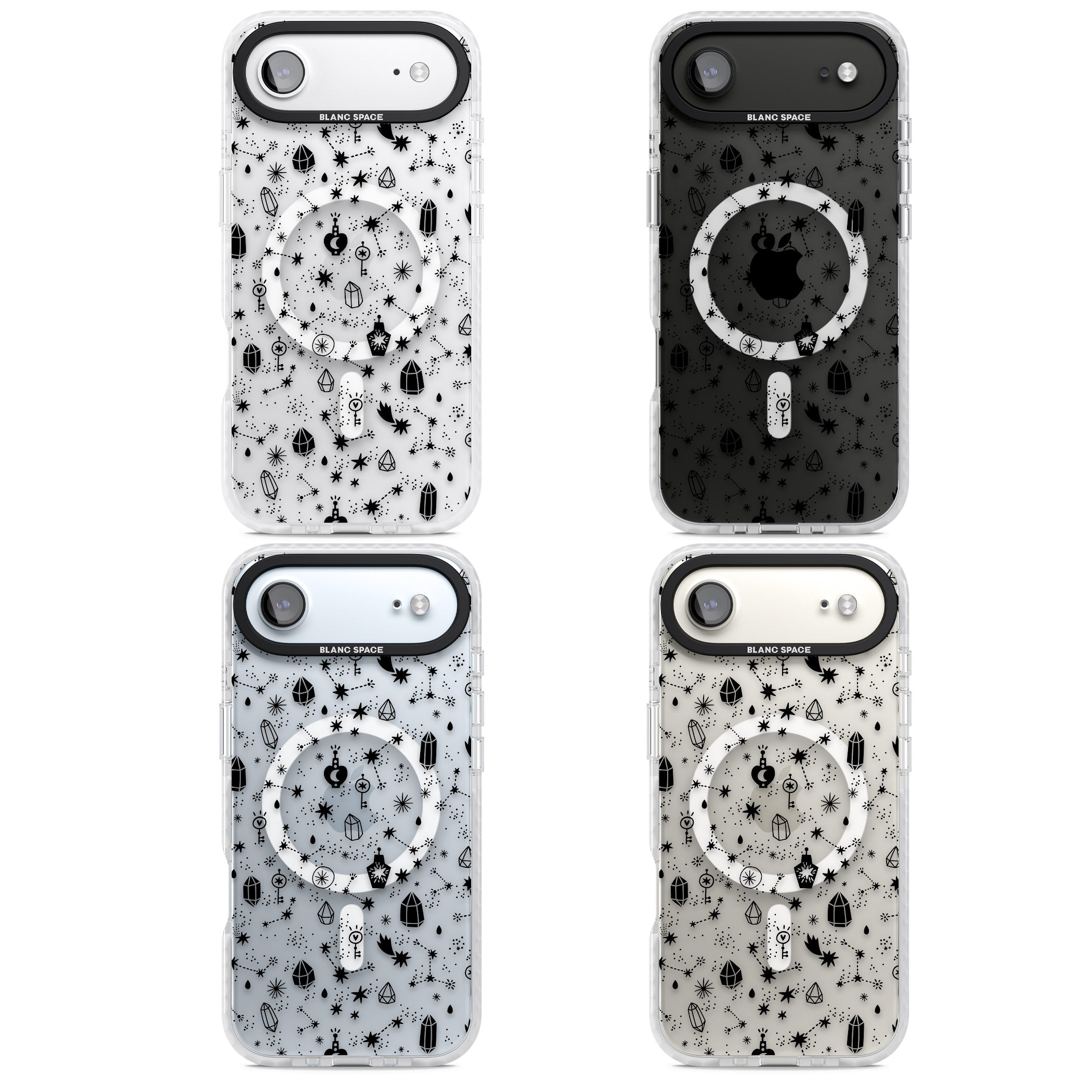 Black Cosmic Crystal iPhone 17 Air Impact Pro Clear Phone Case APT Impact Protection