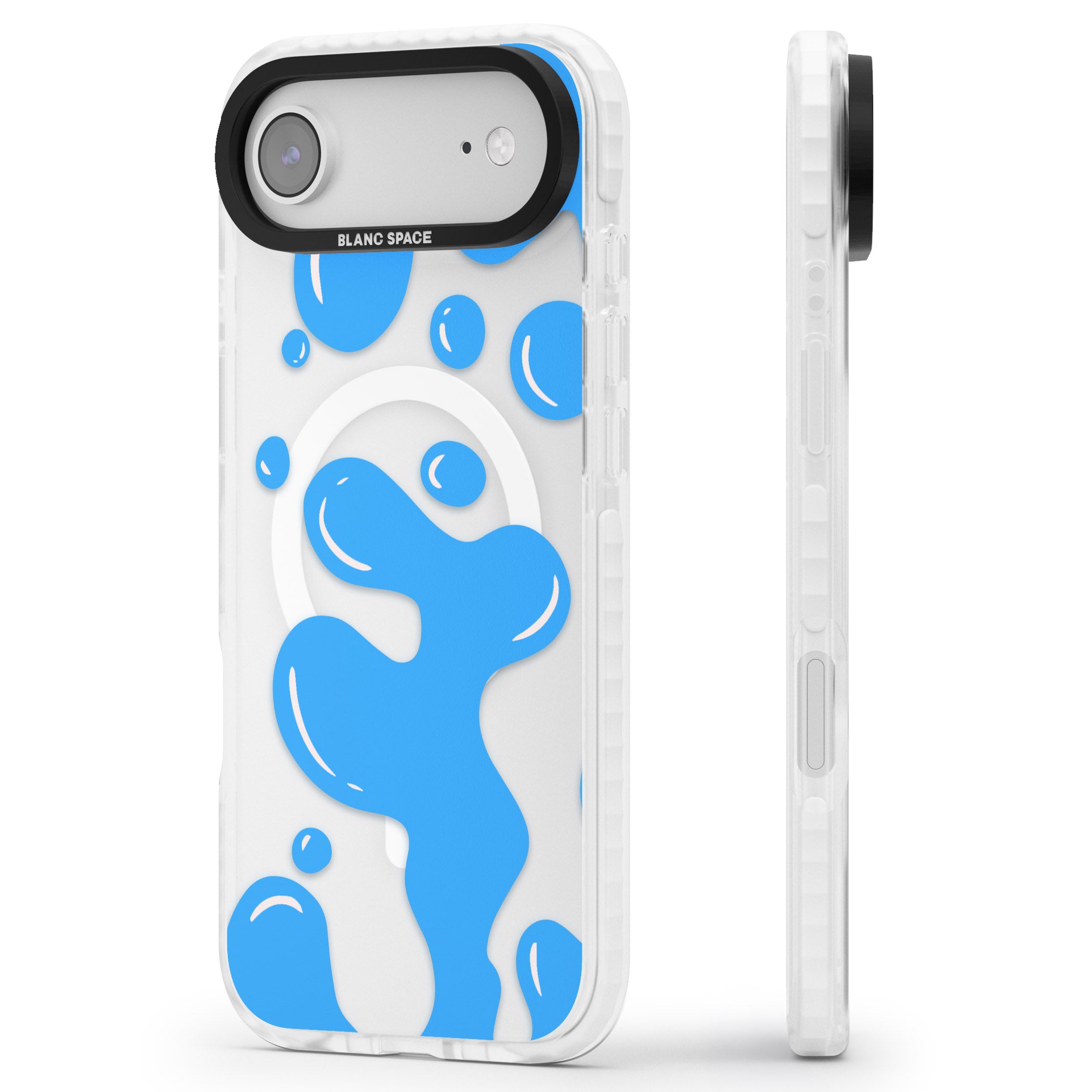 Blue Lava Lamp iPhone 17 Air Impact Pro Clear Phone Case Side Profile