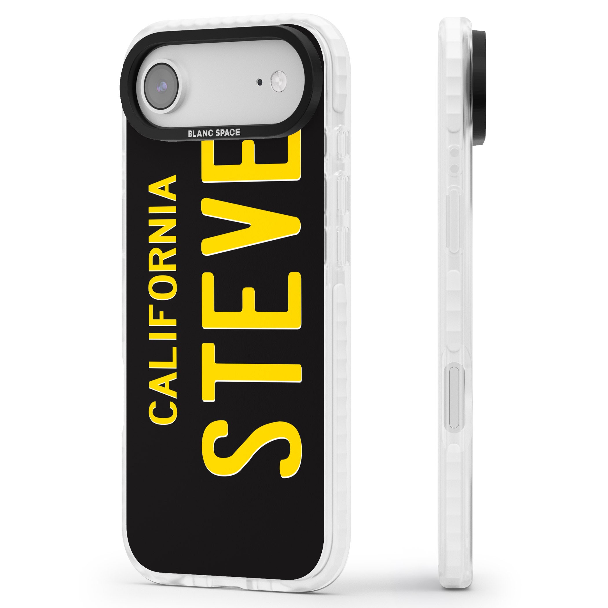 Personalised Vintage California License Plate iPhone 17 Air Impact Pro Clear Phone Case Side Profile